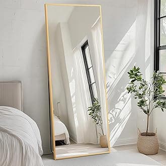 FAB&Deluxe Full Length Mirror - 71"x26" Standing or Leaning Full Body Mirror with Aluminum Alloy Frame, Floor Mirror for Bedroom Bathroom Wall Decor, Rectangular, Gold