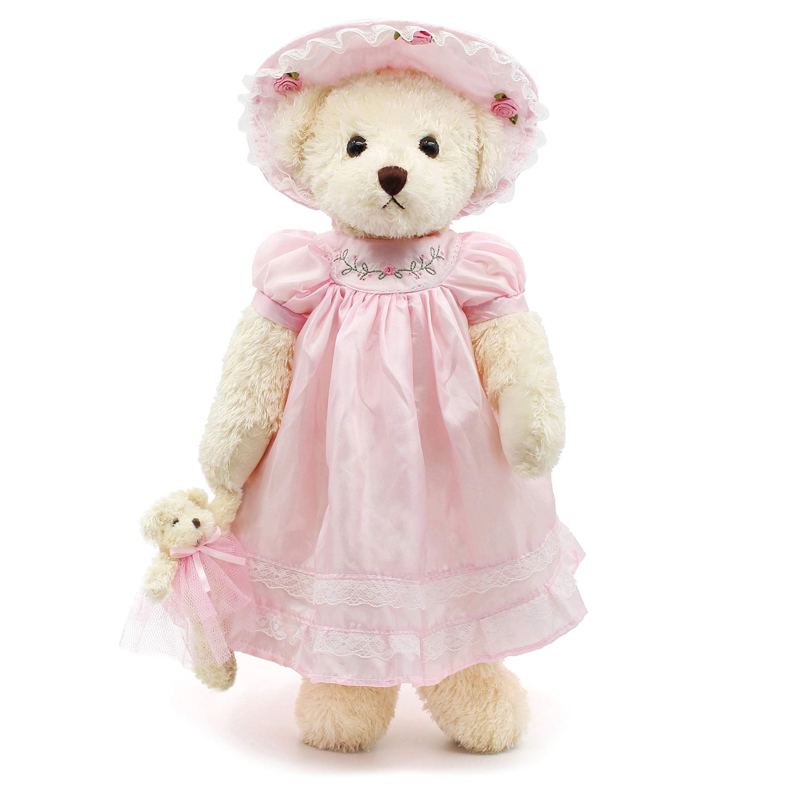 oitscute Teddy Bears Baby Cute Soft Plush Stuffed Animal Toy for Girl Women 16" (Pink Lace)