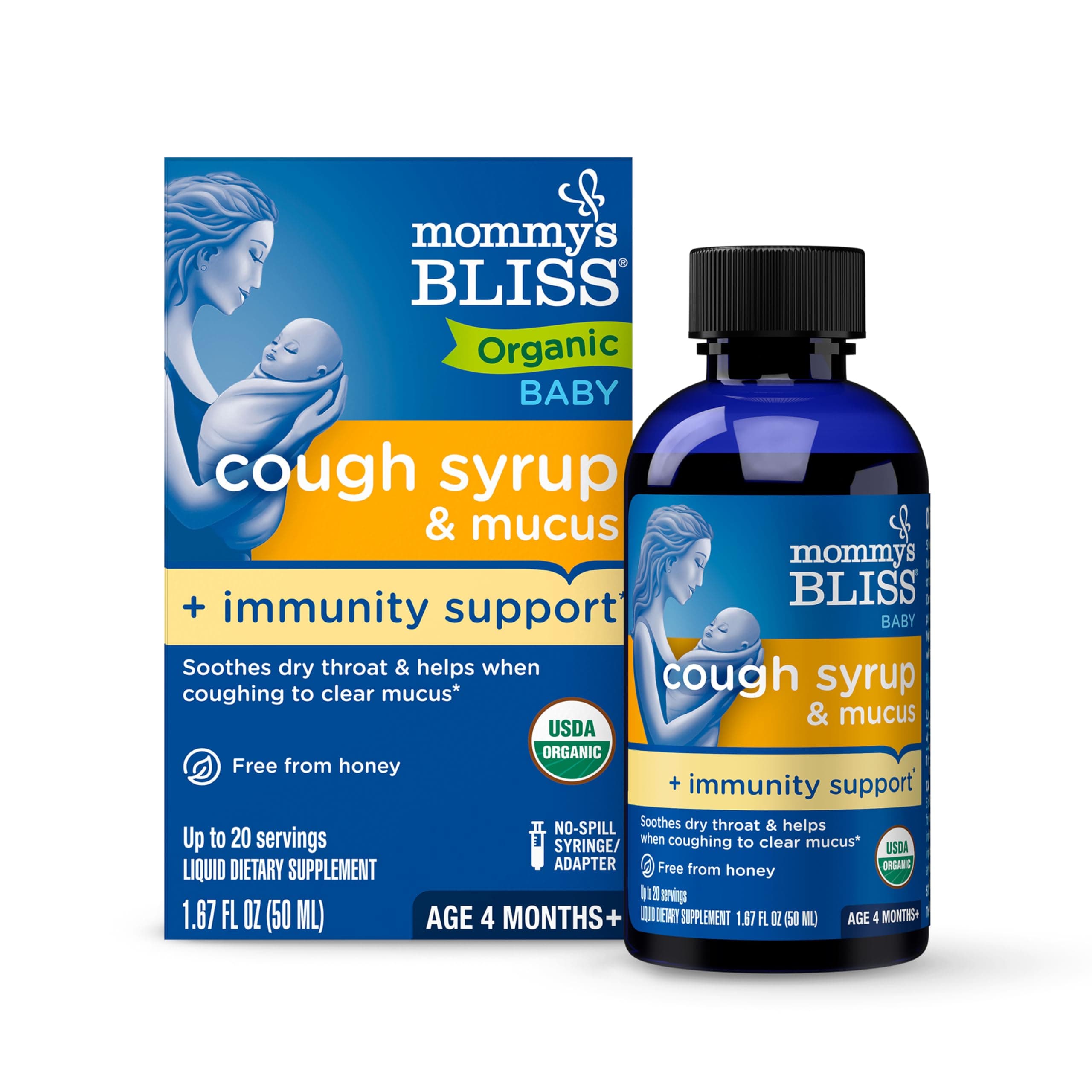 Organic Baby Cough Syrup + Immunity Support - 1.67 FL OZ Bottle