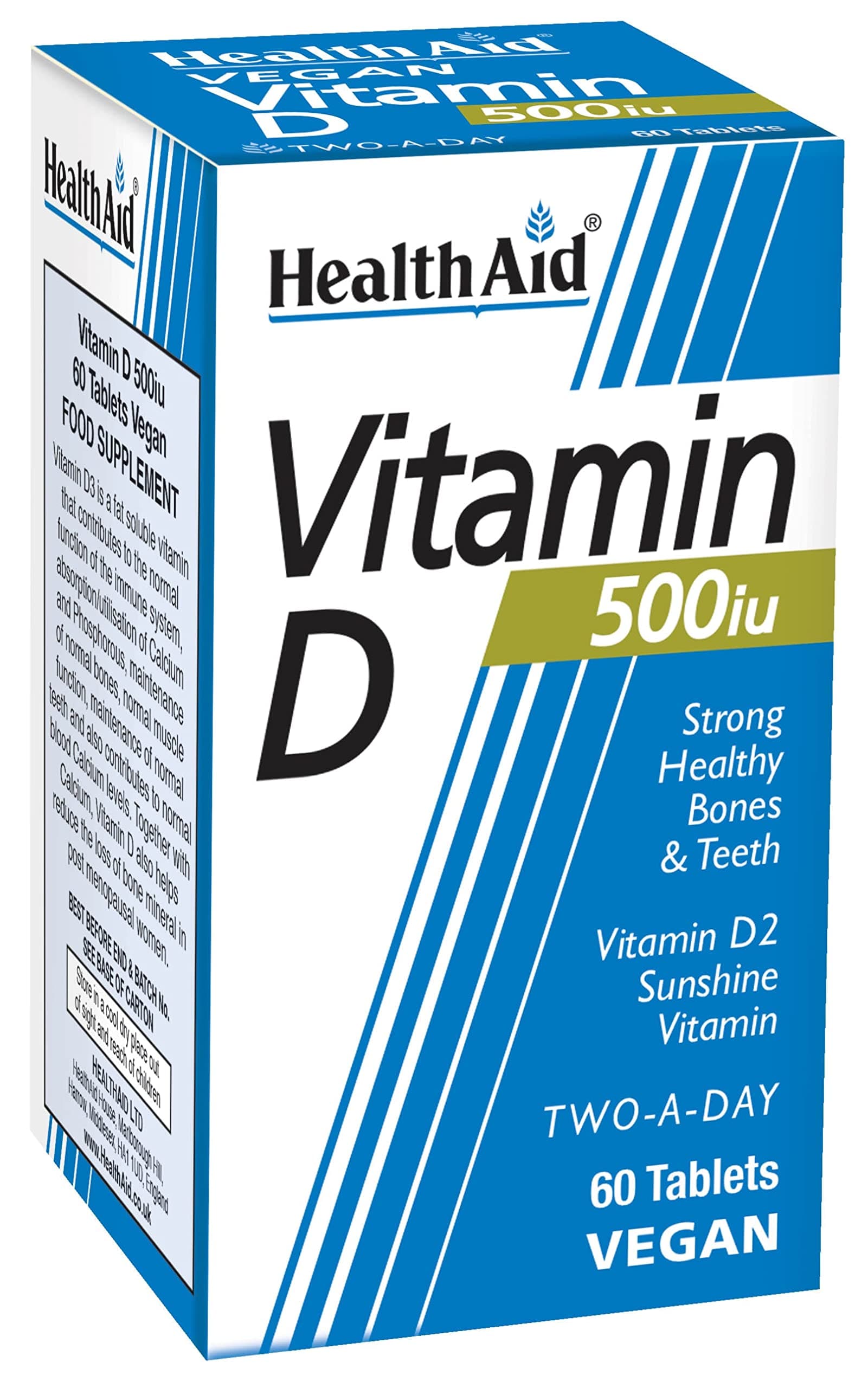 HealthAid Vitamin D 500iu Tablets, 60 Count
