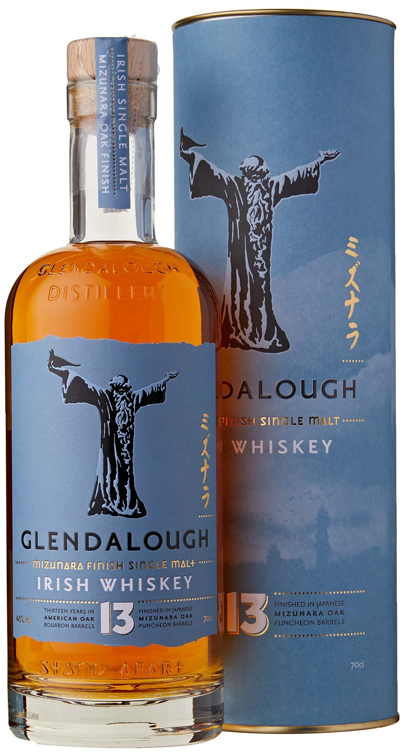 Glendalough 13 Year Single Malt Mizunara Japanese Oak Finish Whiskey, 700 ml