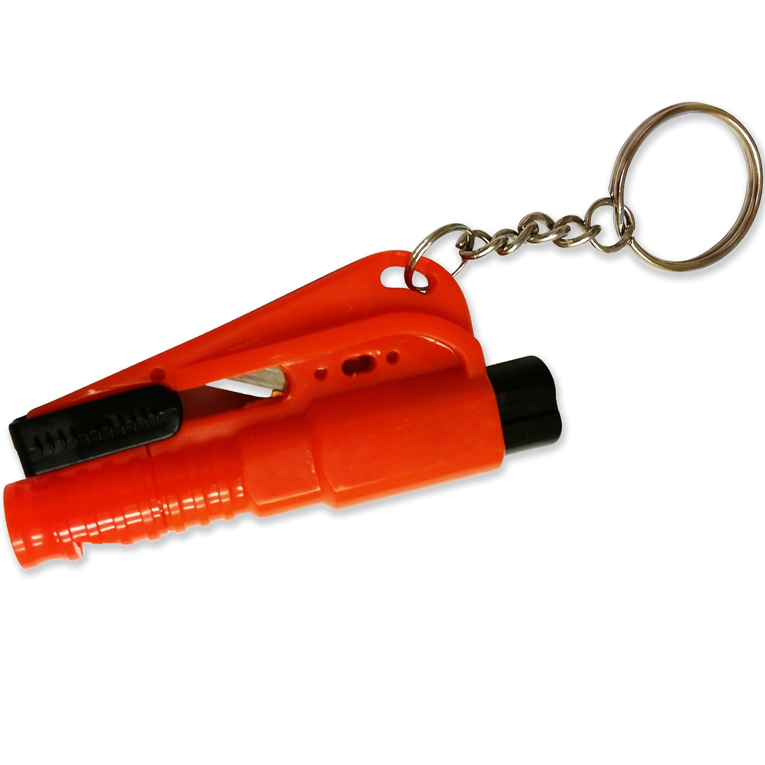 3 in 1 Survival Tool Emergency Car Window Breaker Hammer, Seat Belt Cutter and Emergency Whistle with Key Chain (1)