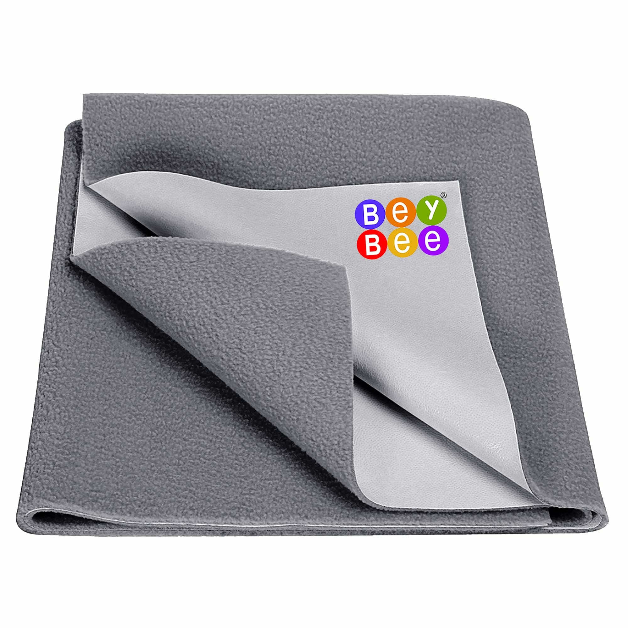 BeyBee Waterproof Rubber Sheet (Large (140cm X 100cm), Grey)