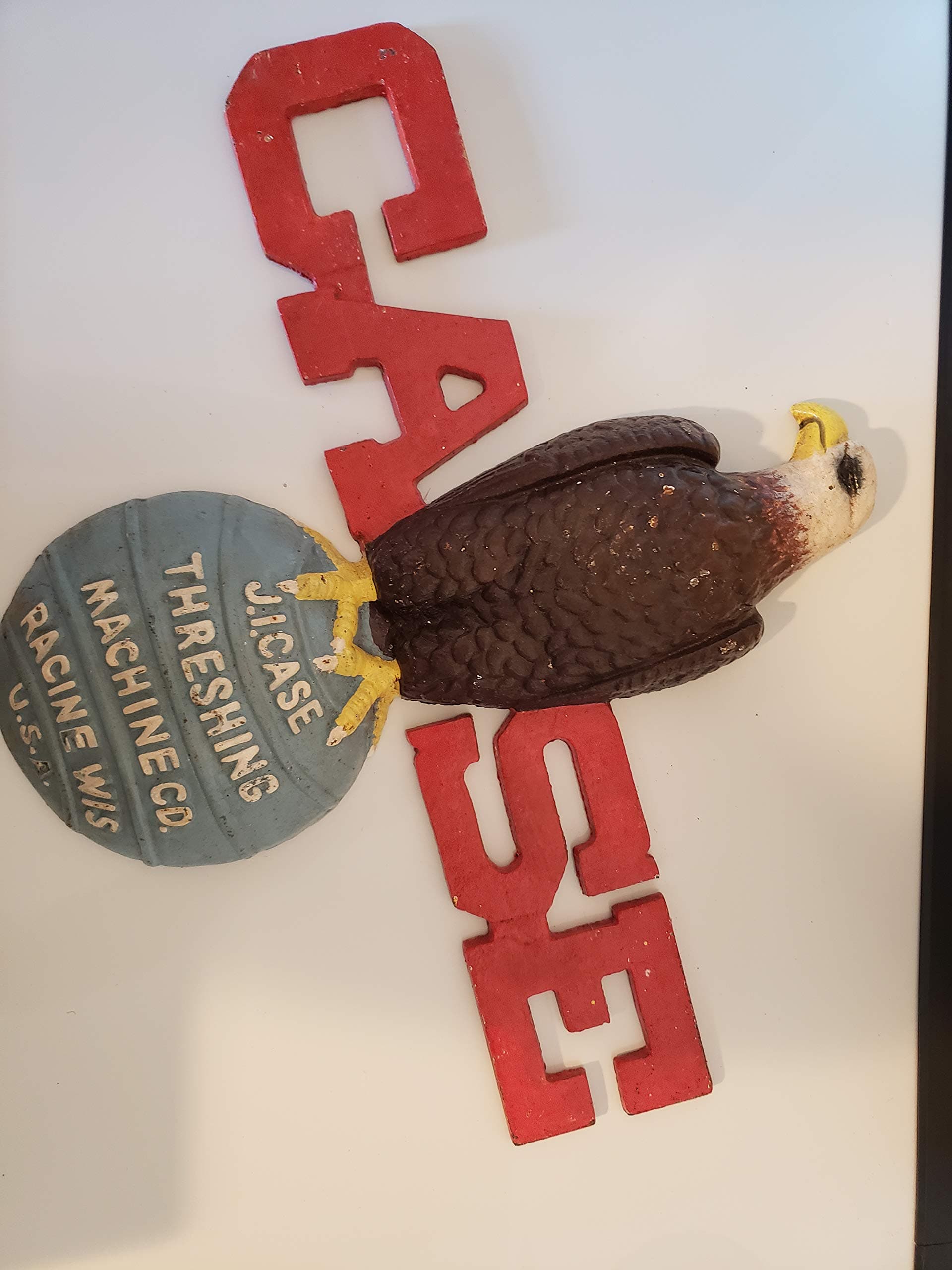 Large Cast Iron Open Wings Flying Eagle Outdoor Garden Wall Sign Plaque Sculpture Statue, 25-inch