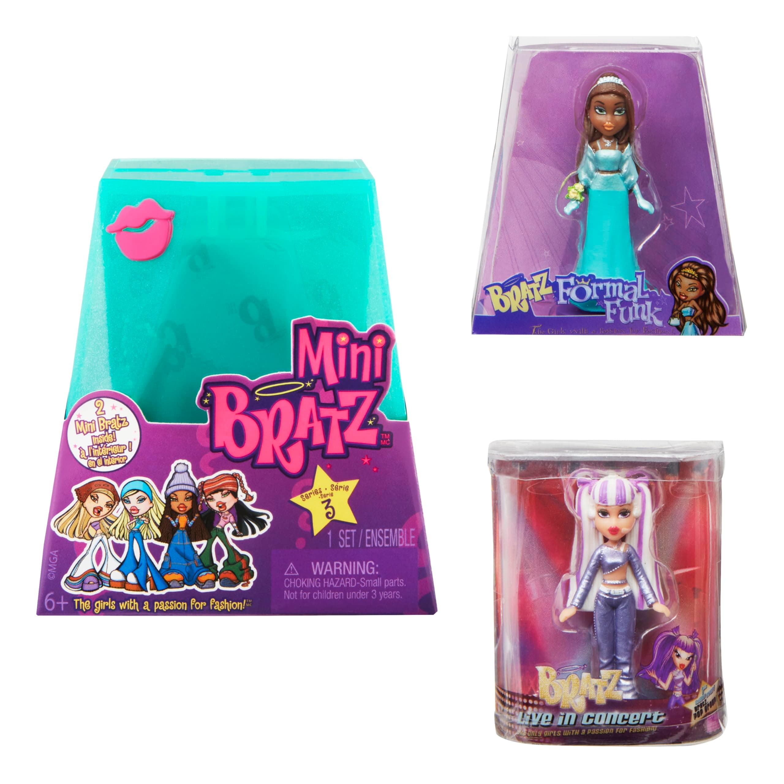 Bratz Mini Series 3 Collectible Figures, 2 Mini in Each Pack, Blind Packaging Doubles as Display, Y2K Nostalgia, Collectors Ages 6 7 8 9 10+