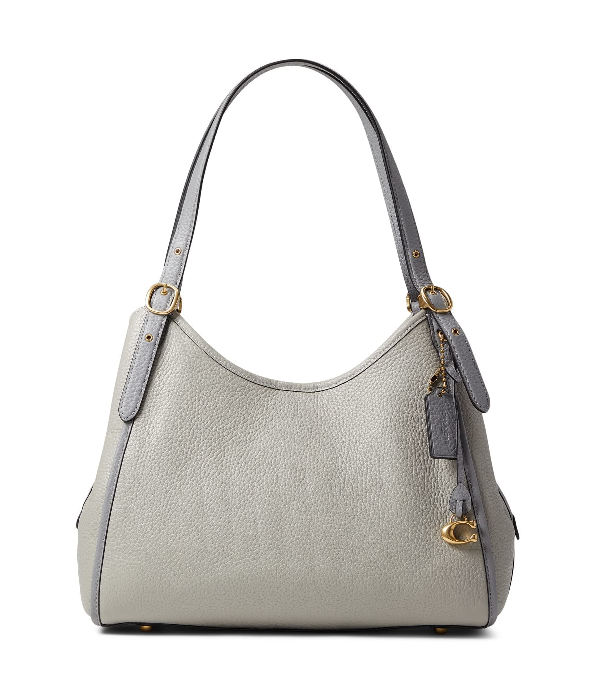Coach Color-Block Leather Lori Shoulder Bag Dove Grey One Size