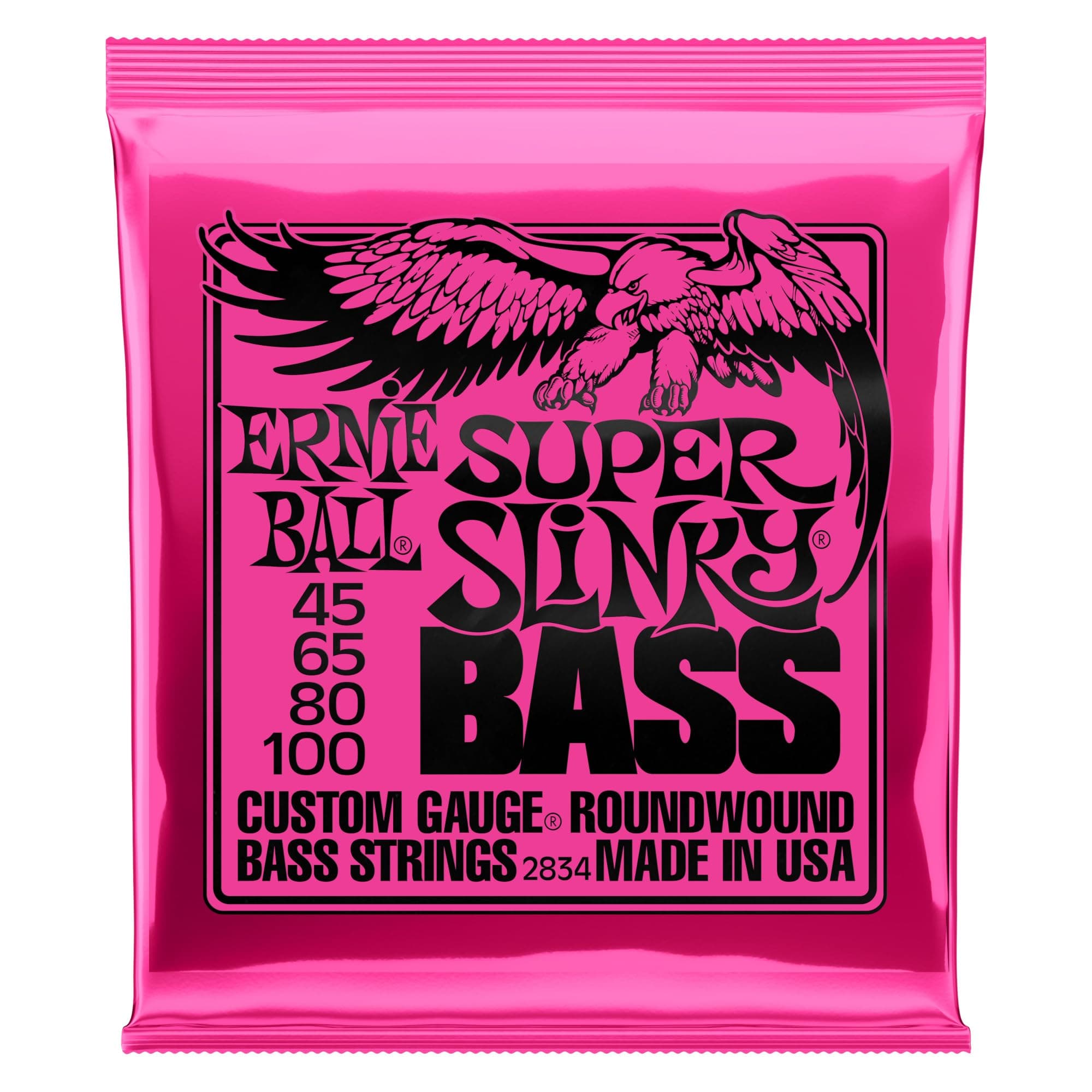 Super Slinky Nickel Wound Electric Bass Strings - 45-100 Gauge