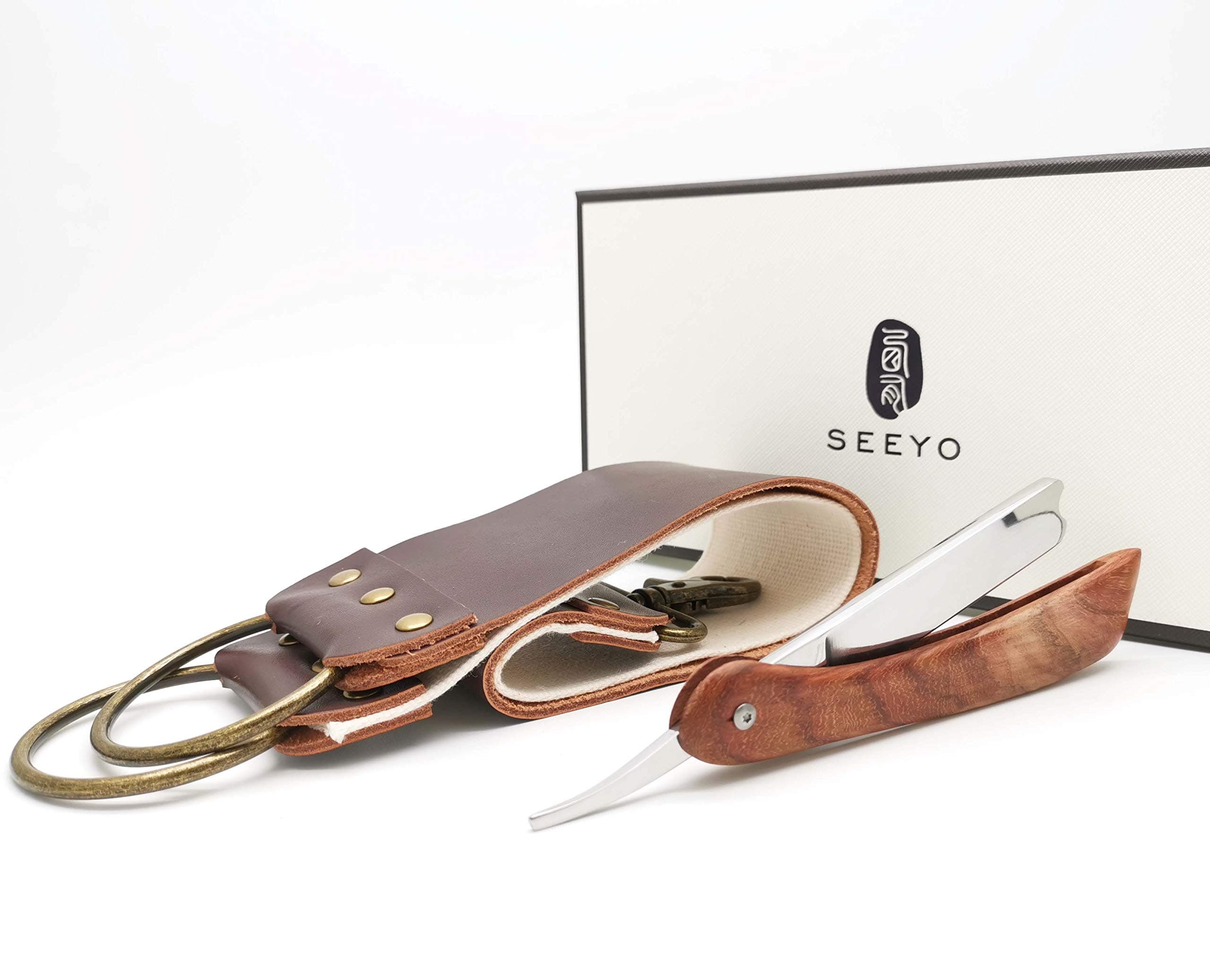 Utopia Care Professional Barber Straight Edge Razor Safety with 100-Pack Derby Blades - 100 Percent Stainless Steel (Black)