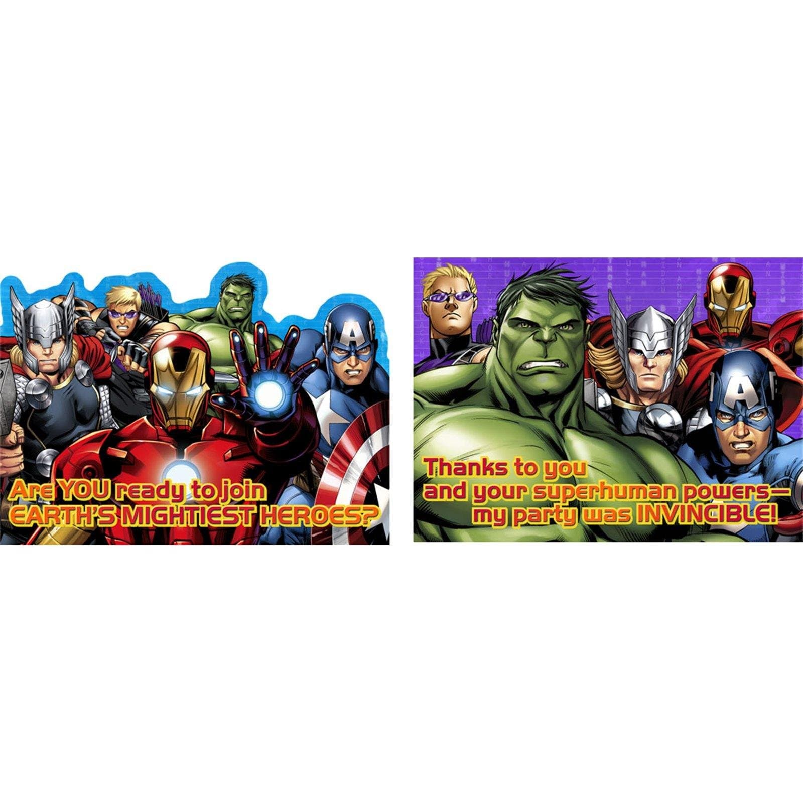 Avengers Assemble NEW Birthday Party Invitations & Thank You (8ea)