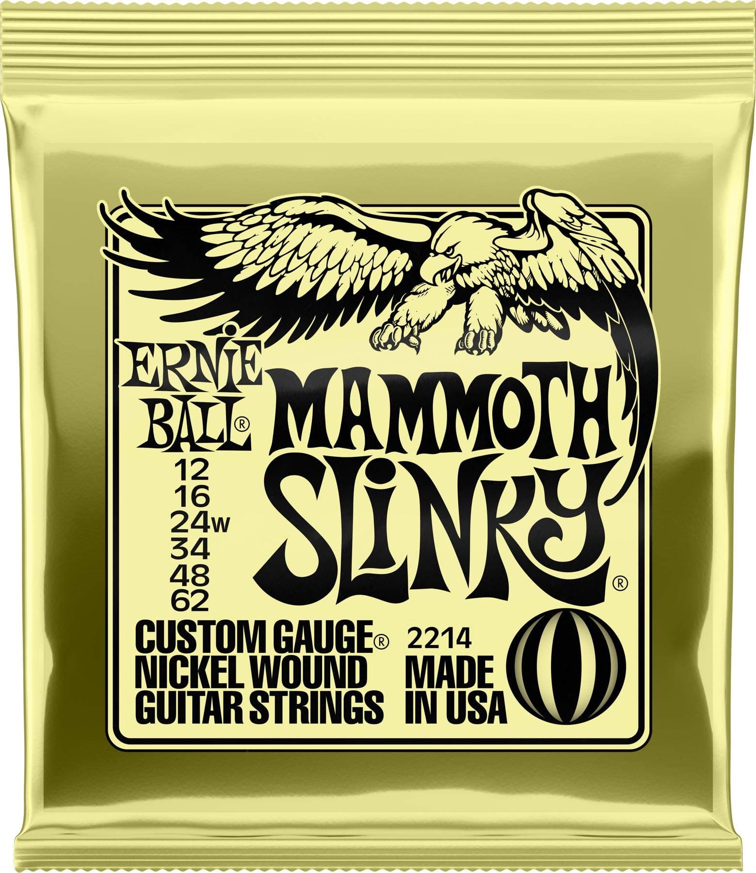 Ernie Ball Mammoth Slinky Nickel Wound Electric Guitar Strings - 12-62 Gauge
