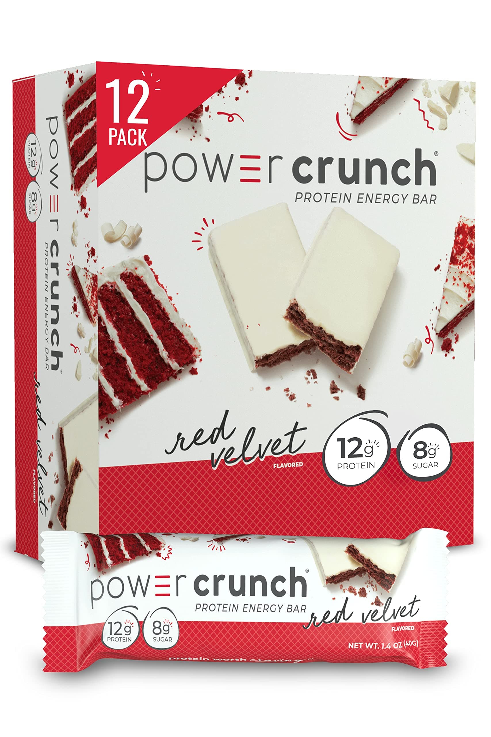 Power Crunch Protein Energy Bar, Red Velvet, 12 Count