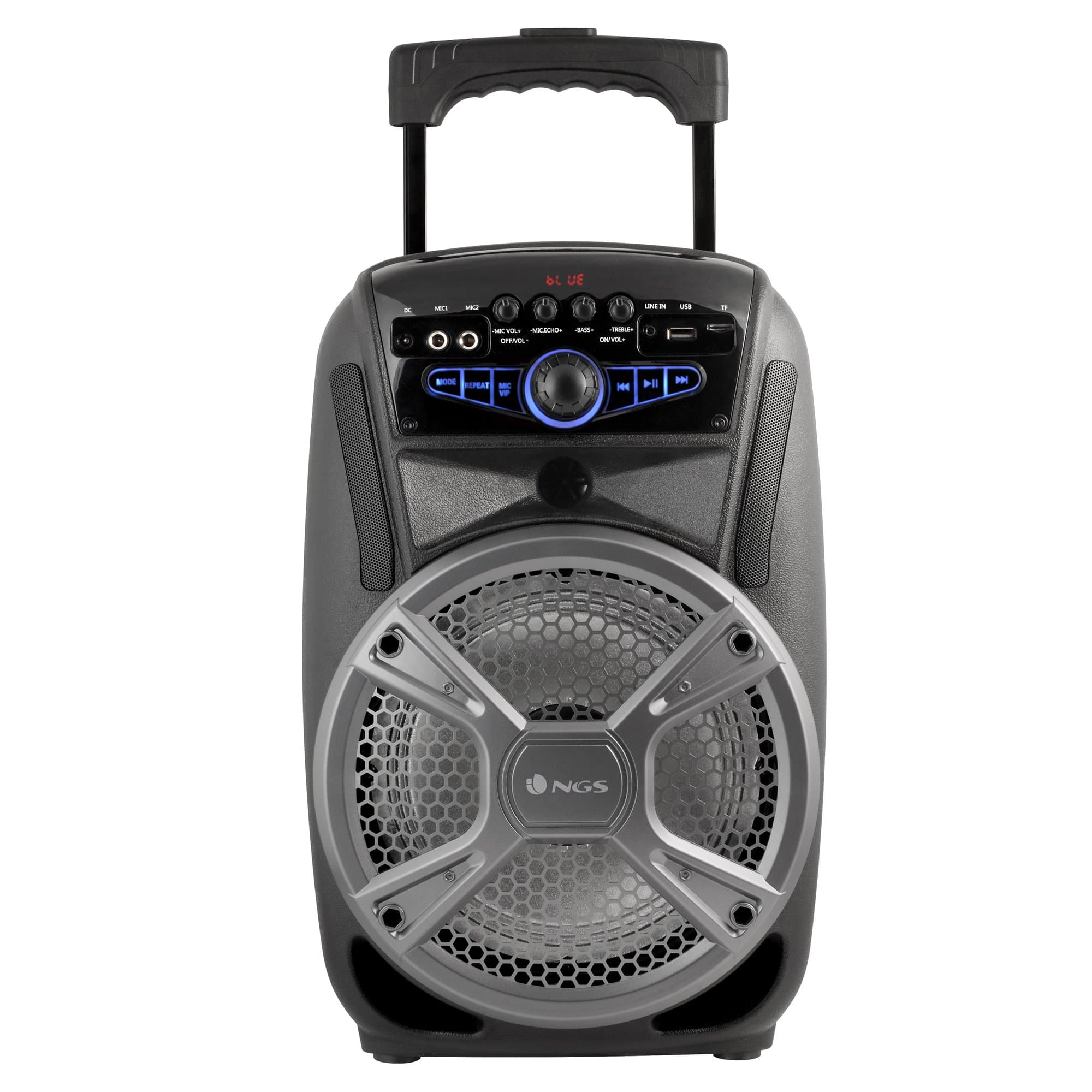 NGS Wild Grunge 35 W Black, Silver – Portable Speakers (35 W, WIRED & Wireless, Bluetooth/USB/3.5 mm, Black, Silver, LED, MMC, SD)