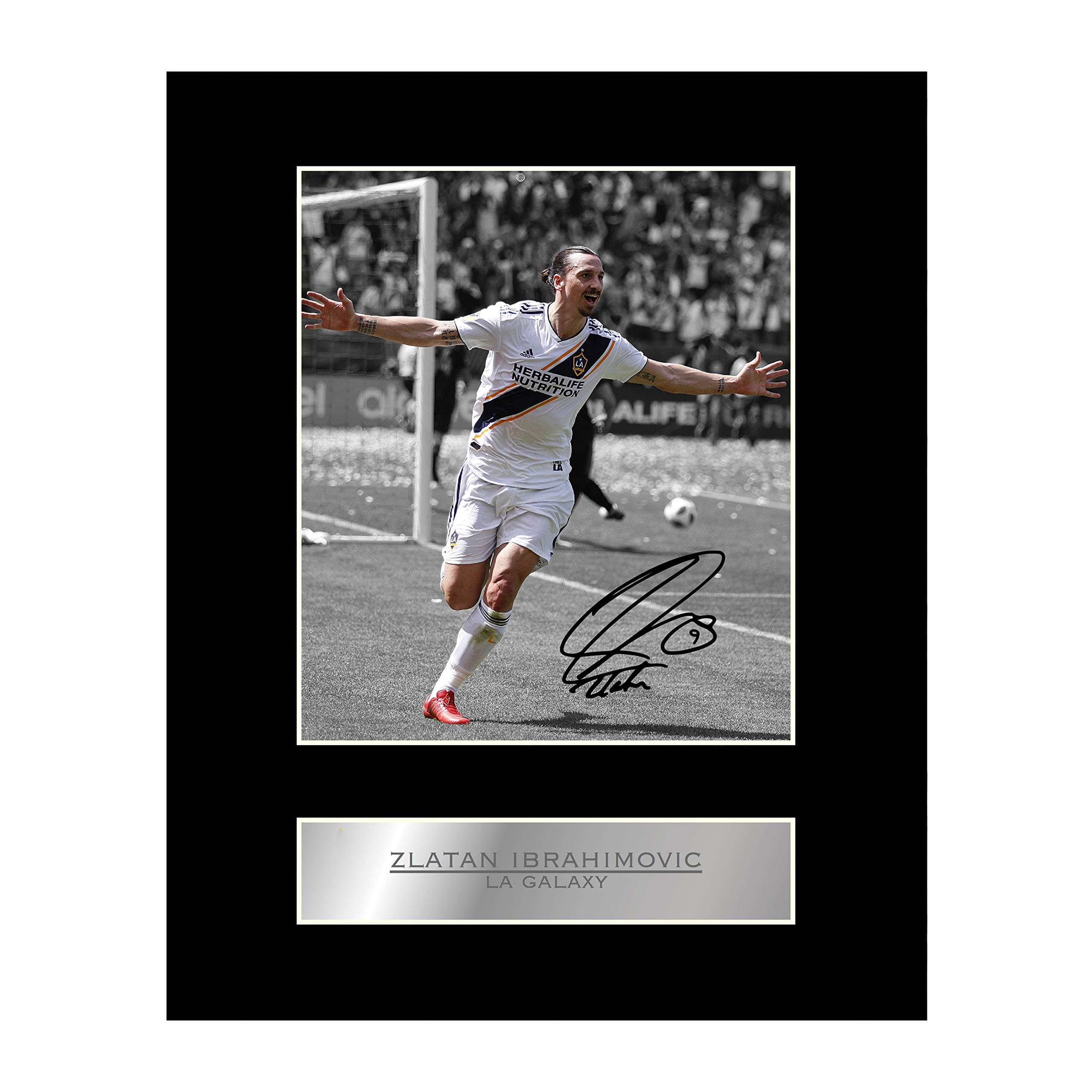 iconic pic Zlatan Ibrahimovic Signed Mounted Photo Display LA Galaxy #1 Autographed Gift Picture Print
