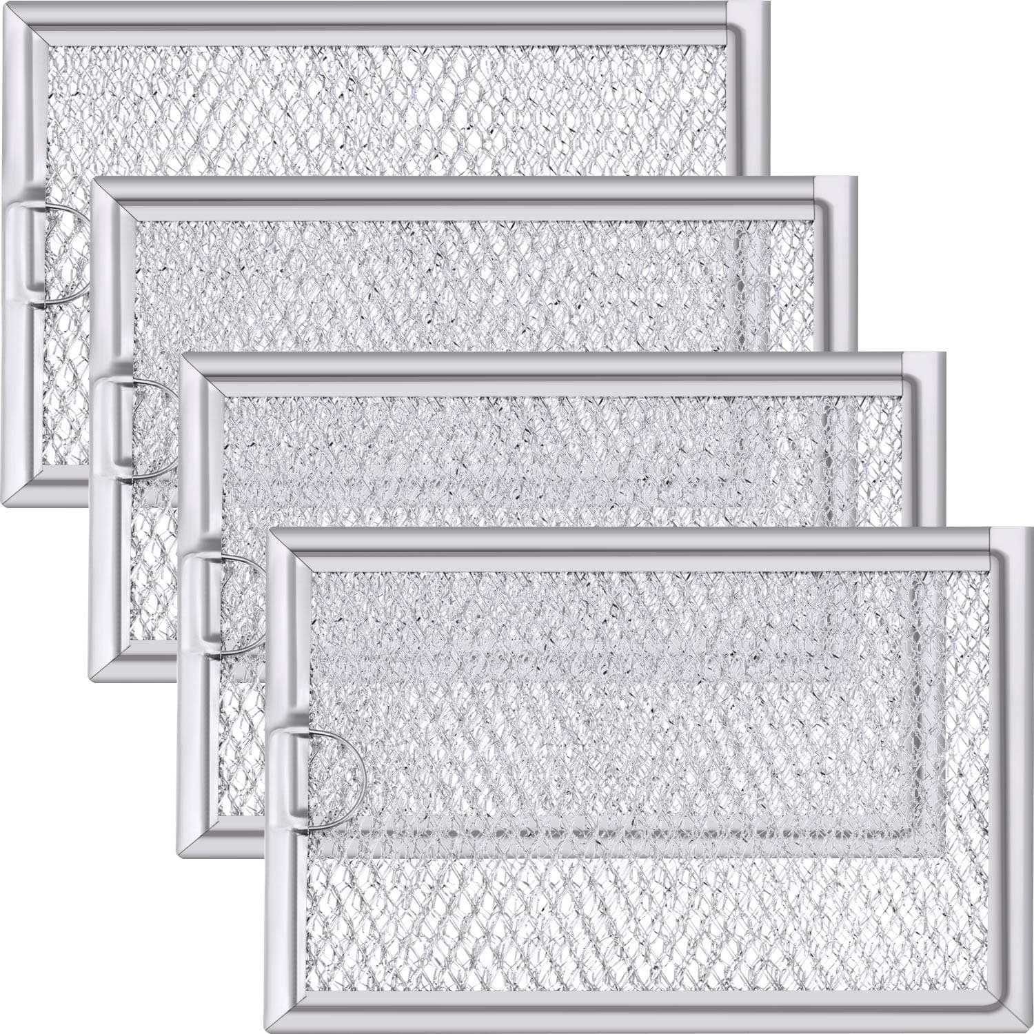 Jetec 4 Packs WB06X10654 Filter Microwave Grease Filter Replacement Parts Compatible with GE Replace WB06X10309(7-5/8 x 5 x 3/32 inch/ 19.4 x 12.7 x 0.24 cm)