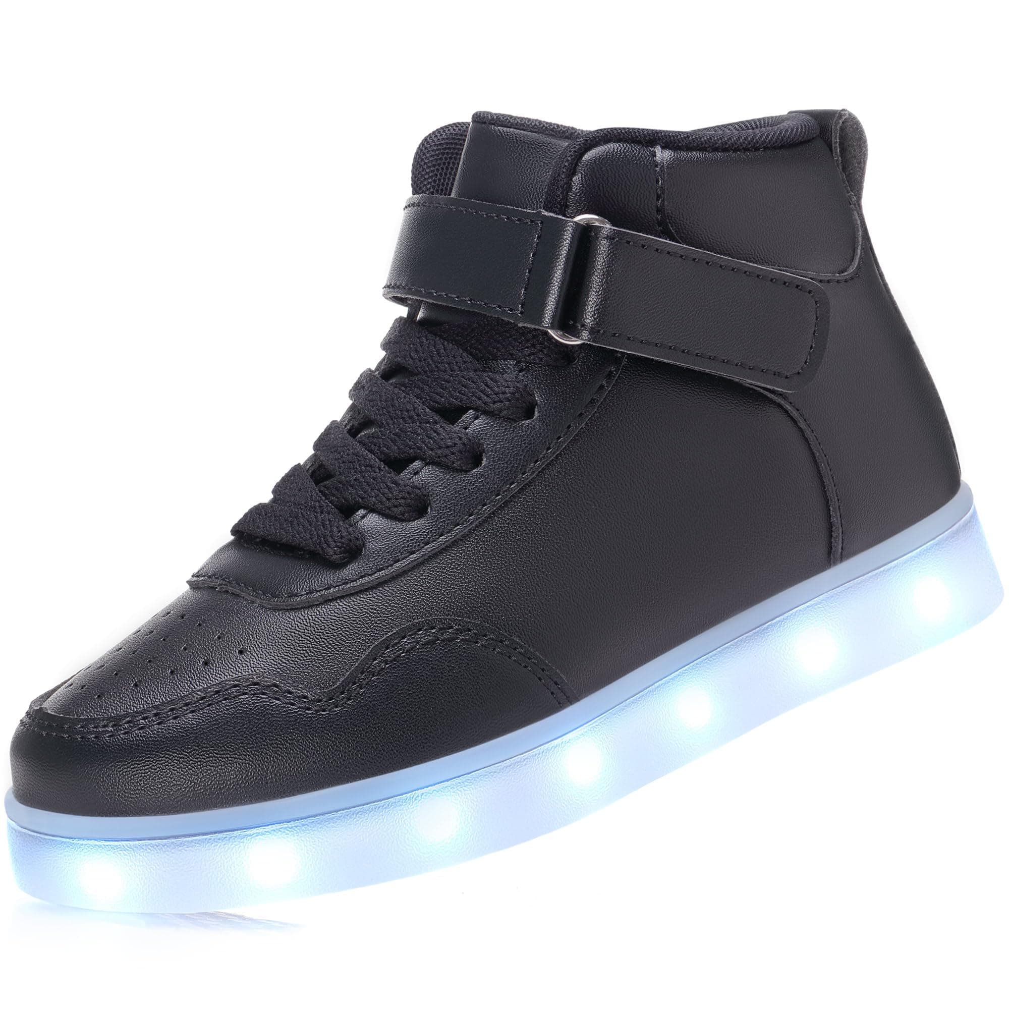 Kids LED Light Up Shoes, USB Rechargeable High-Top Sneakers, Lightweight Breathable Cool Glowing Luminous Shoes for Christmas Party Halloween Back-to-School Gifts