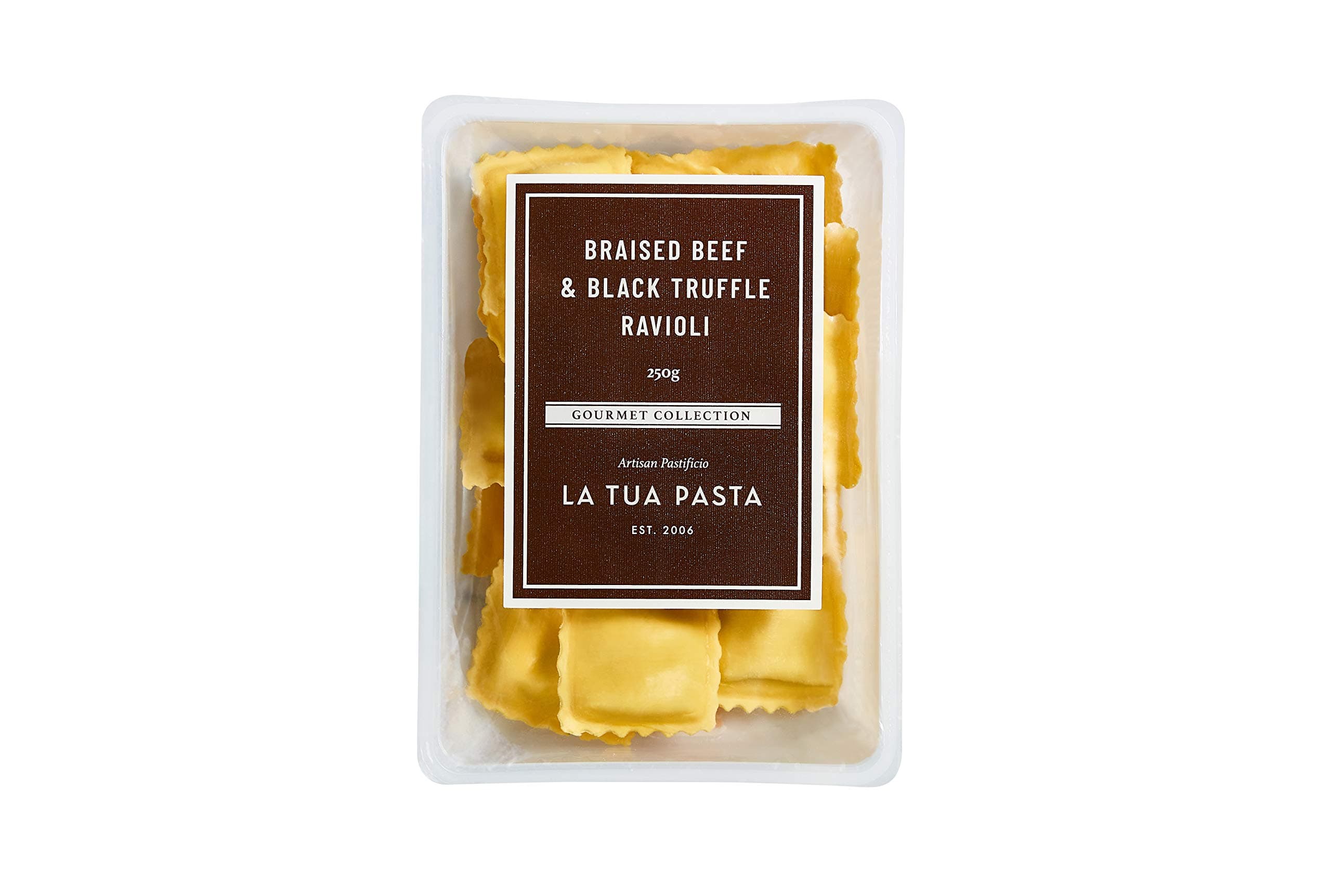 La Tua Pasta Ravioli Braised Beef & Black Truffle 250g (Fresh Filled Egg Pasta)