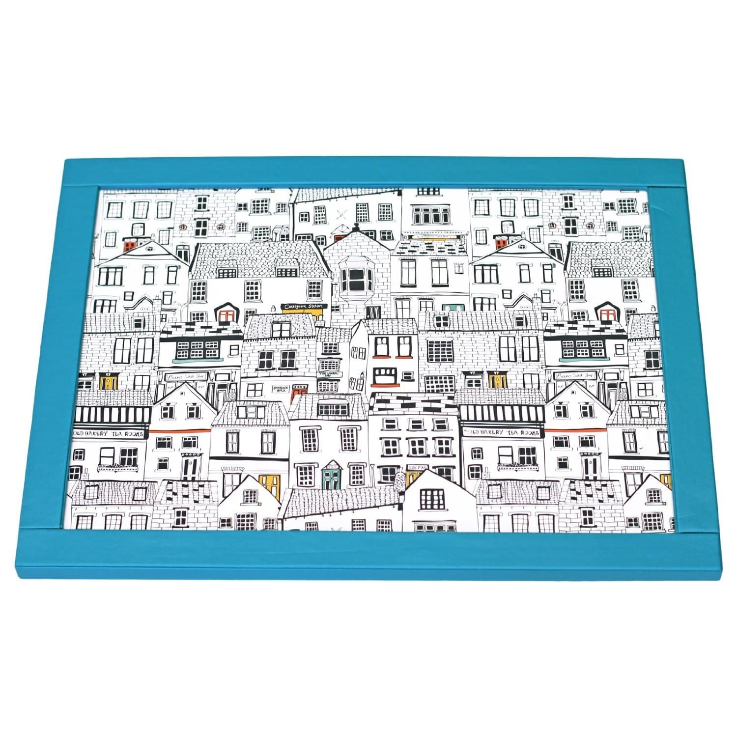 English Town Houses Lap Tray/Desk Tray in Faux Leather with Matching Soft Bean Bag Base