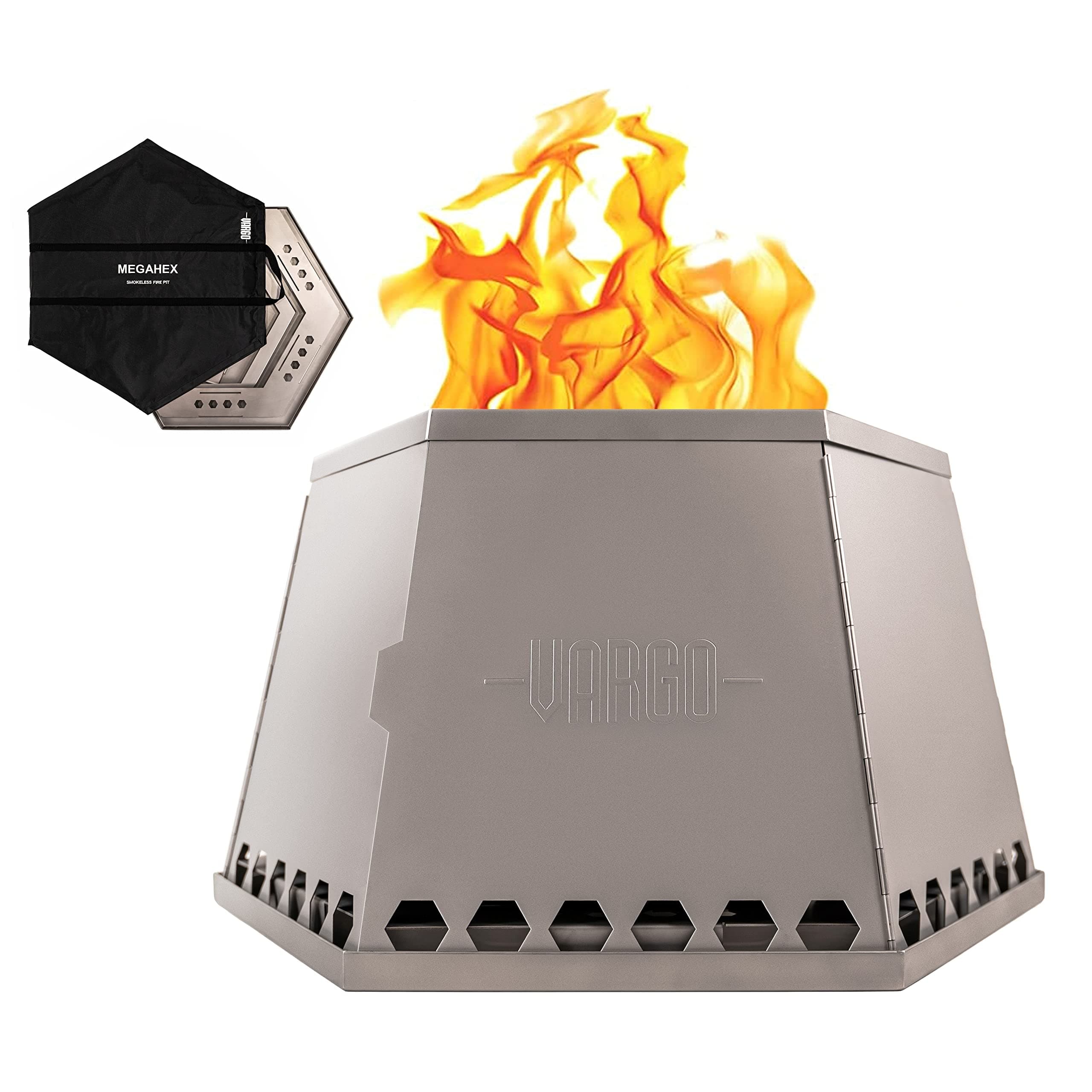 VargoMegaHex Smokeless Fire Pit: Folding, Portable, and Durable Stainless Steel Fire Pit for Outdoor Adventures