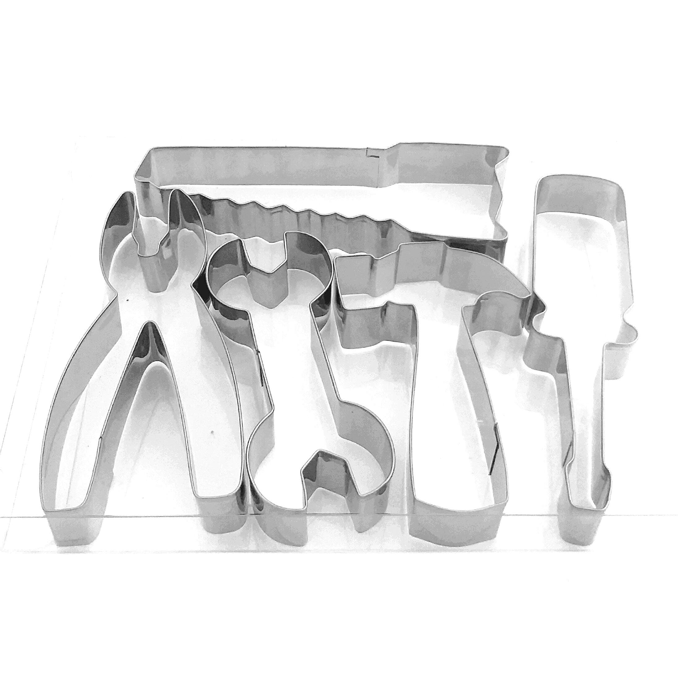 LAWMAN 5X Maintain Tools Hammer Spanner Pliers Saw Fondant Biscuit Pastry Baking Cookie Cutter Set