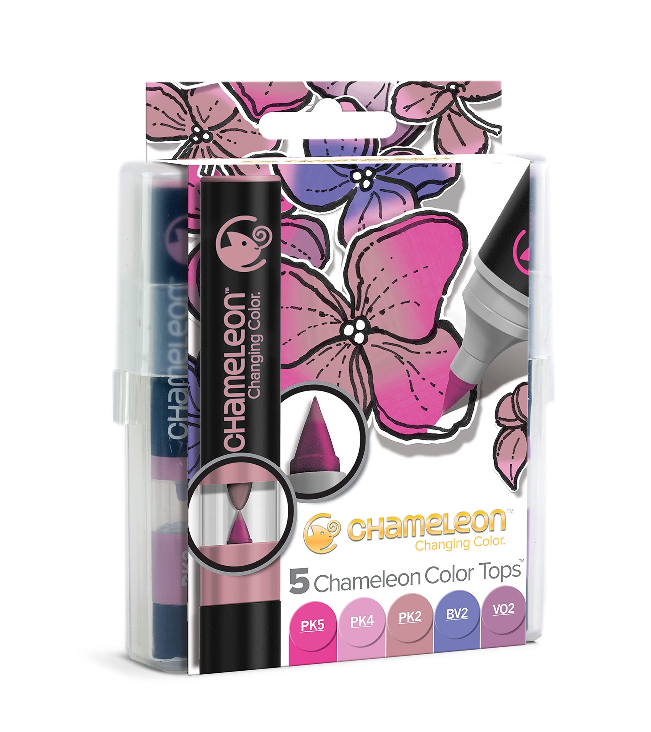 Chameleon Art Products, Floral Tones, Color Tops, Quick and Easy Blending - Set of 5