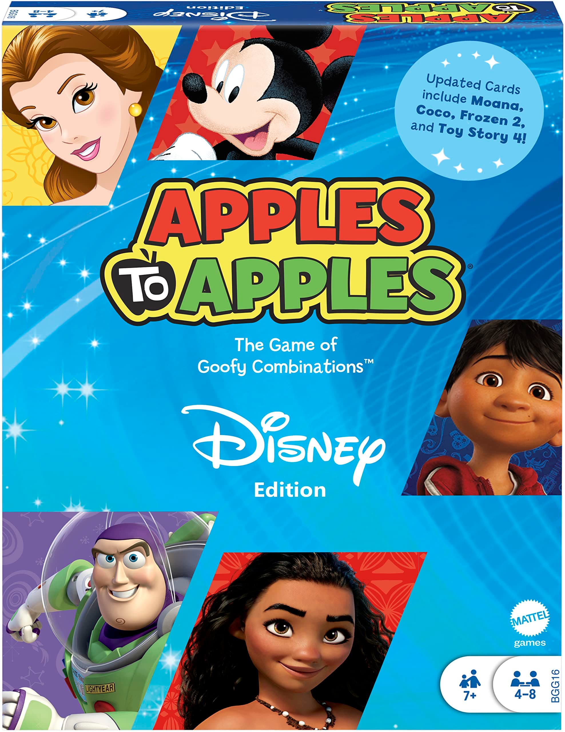 Mattel Games ​Apples to Apples Disney Card Game, Family Game for Kids & Adults with Special Poison Apple Card for 4-8 Players