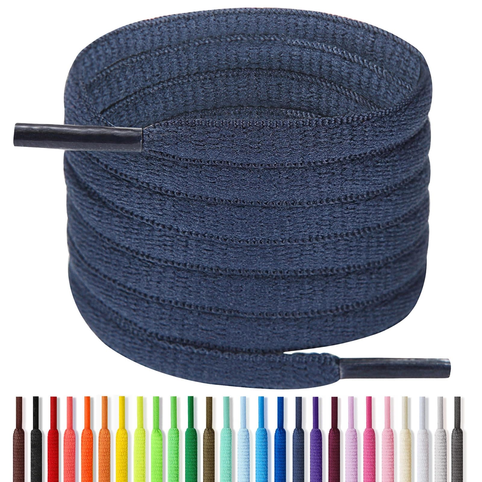 Handshop1/4" Oval Athletic Shoelaces 24"-72" in 22 Colors Half Round Shoe Laces
