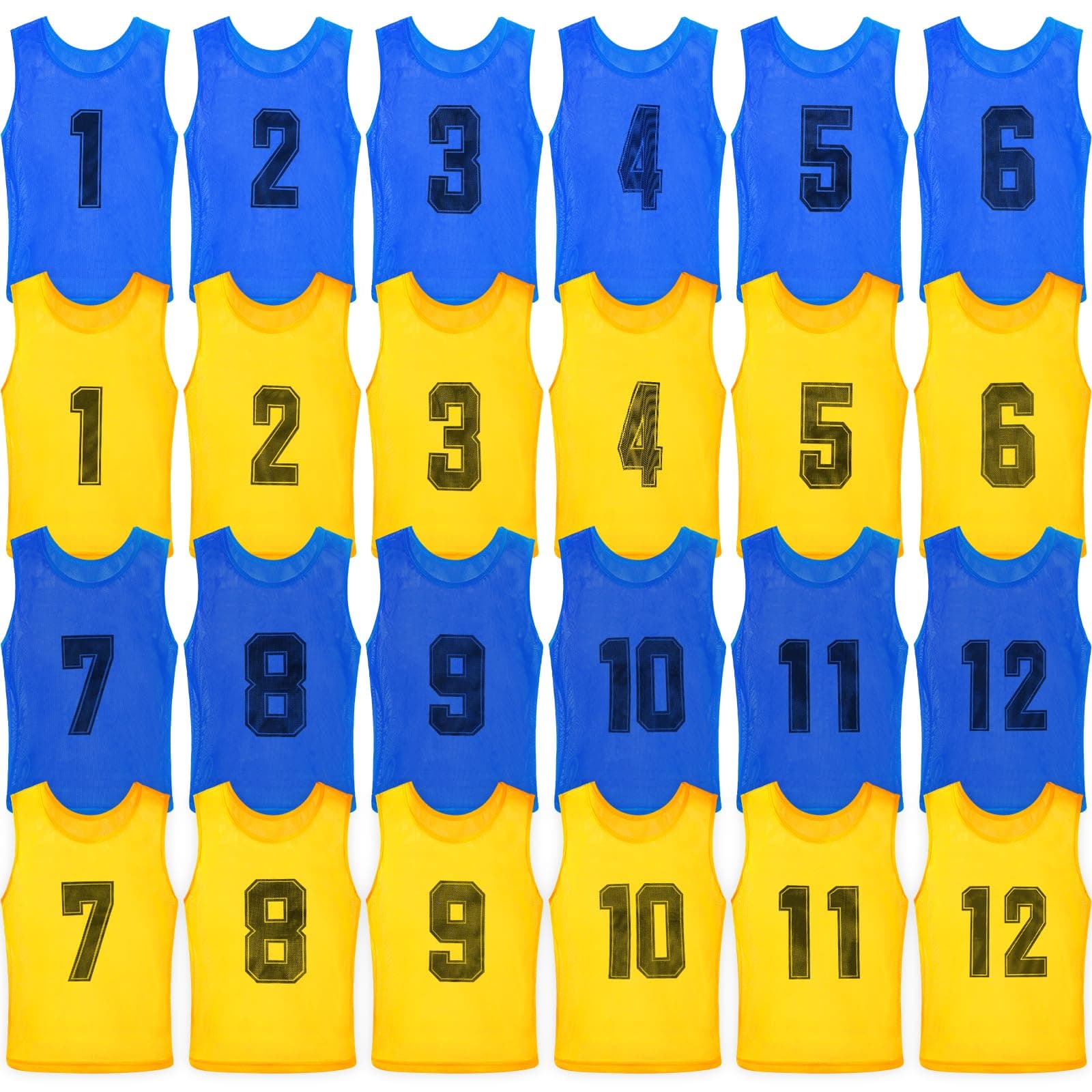 Vabean 24 Pack Nylon Mesh Scrimmage Team Practice Vests Pinnies Jerseys Train Vest for Adult Sport Basketball Soccer Football