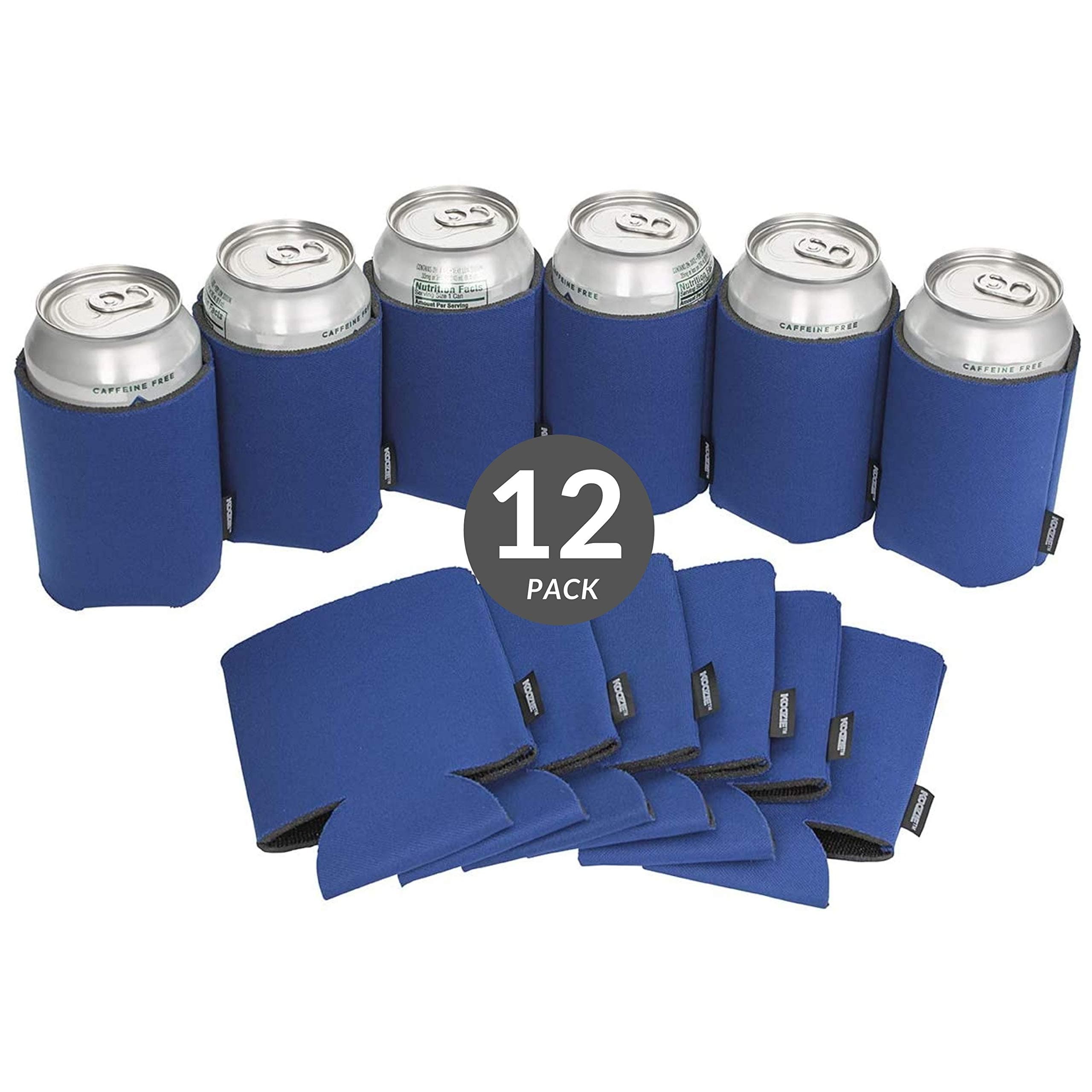 Koozie Can Cooler Blank Foam Sleeve Bottle Holder - Authentic insulators Great for DIY Projects for Wedding, Bachelorette Party, Birthdays - Pack of 12 (Royal, 12)