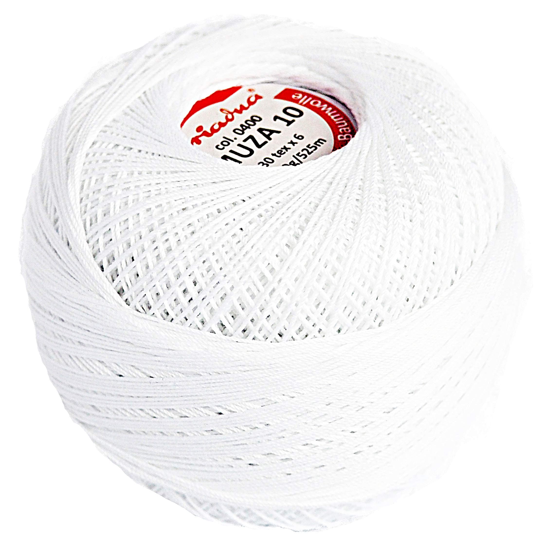 Cotton Crochet Thread Size 10, Fine Yarn (574yd / 525m), Luxurious Feel Crochet and Knitting (3.52oz / 100g) White (0400)
