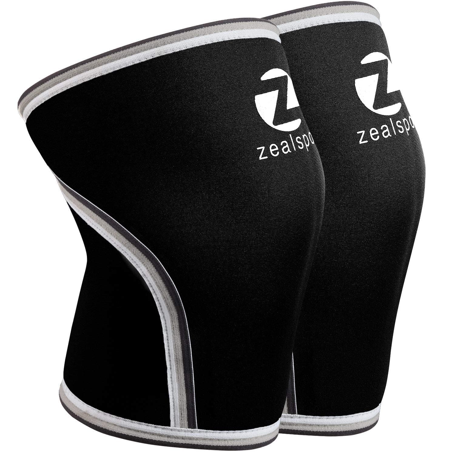Z ZEALSPOTKnee Sleeves(1 Pair) Compression & Support for Weightlifting, WOD, Squats, Gym, Powerlifting & Crossfit-7mm Strong Neoprene Knee Brace-Both Women & Men,Black,L
