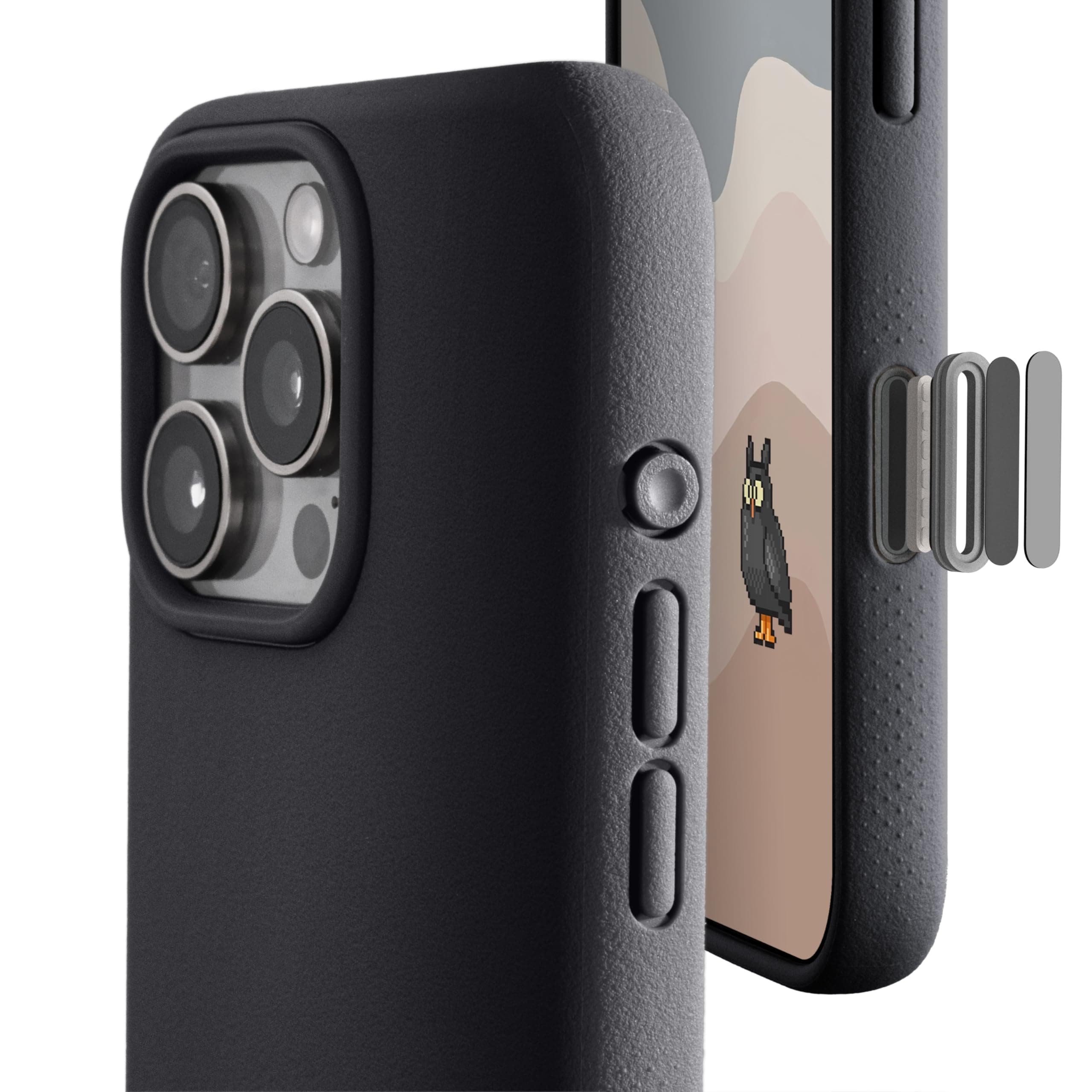 for iPhone 16 Pro Max Magnetic Case, [Covered Camera Control Button], Compatible with MagSafe, TPU, Minimalist, Slim/Thin, Grippy - Dune Series (Almost Black, iPhone 16 Pro Max)