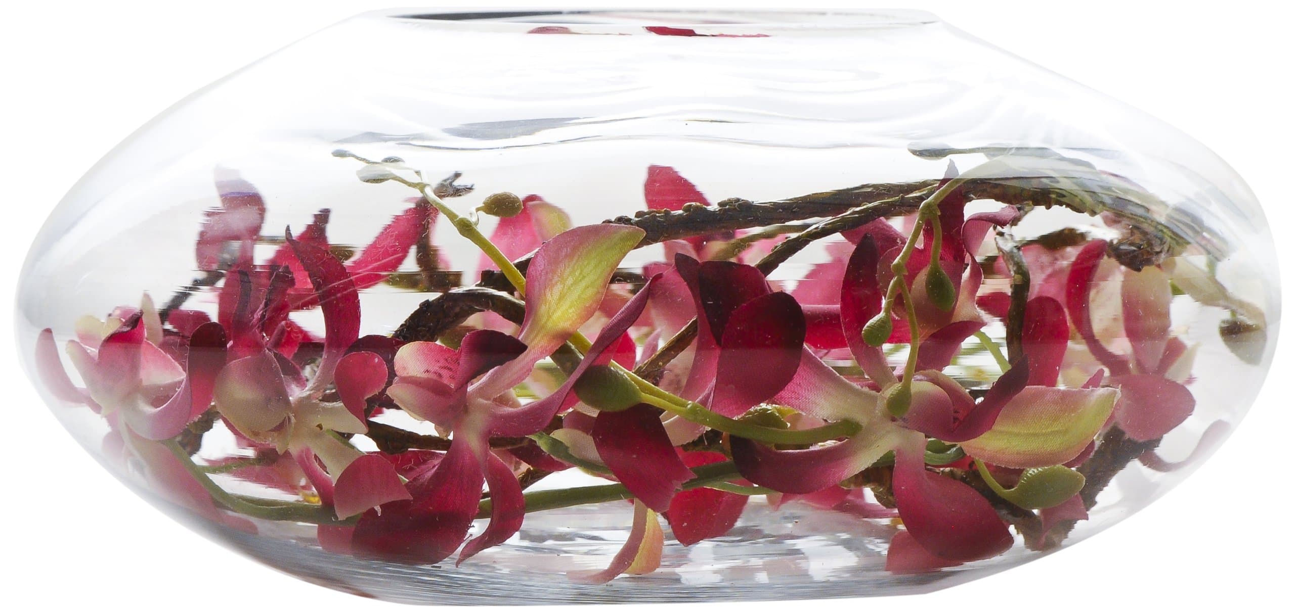 Artesia Designs Silk Flower Arrangement, Raspberry and White Orchid