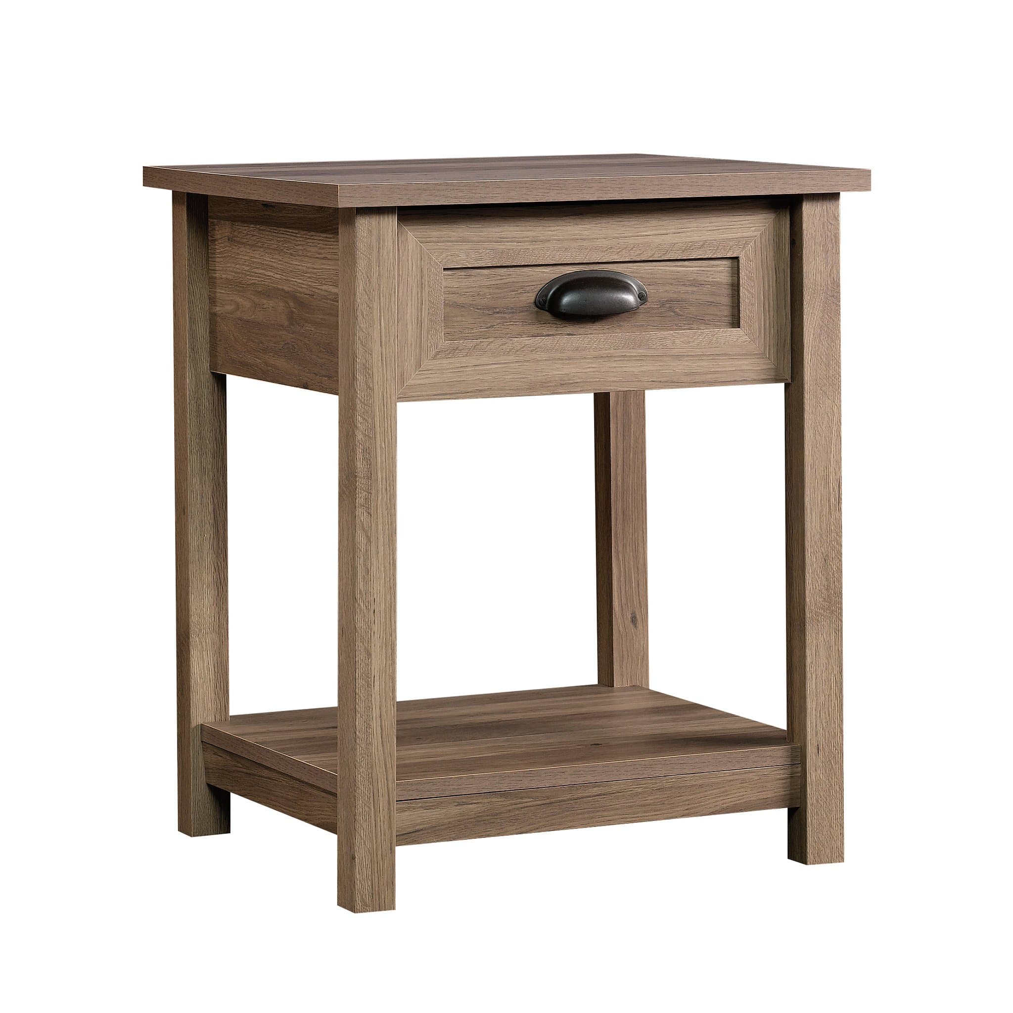 SauderCounty Line Side Table/Night Stand, Salt Oak finish