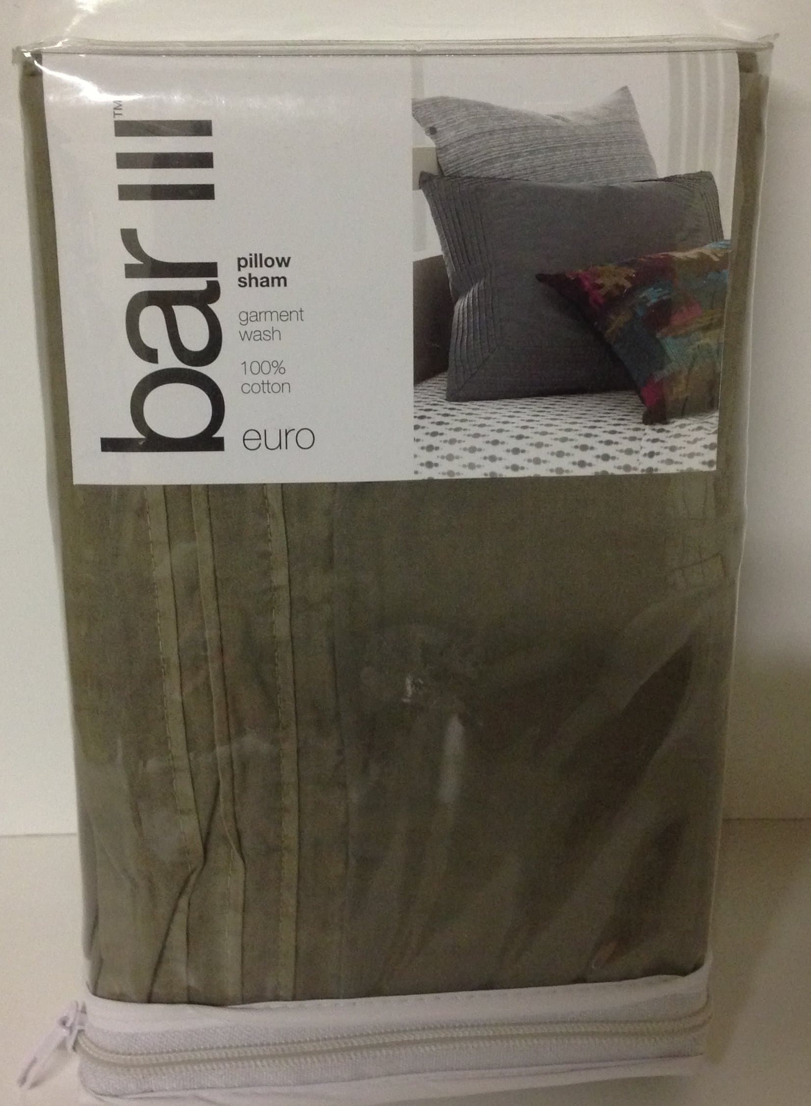 Bar III Garment Wash Taupe Euro Sham