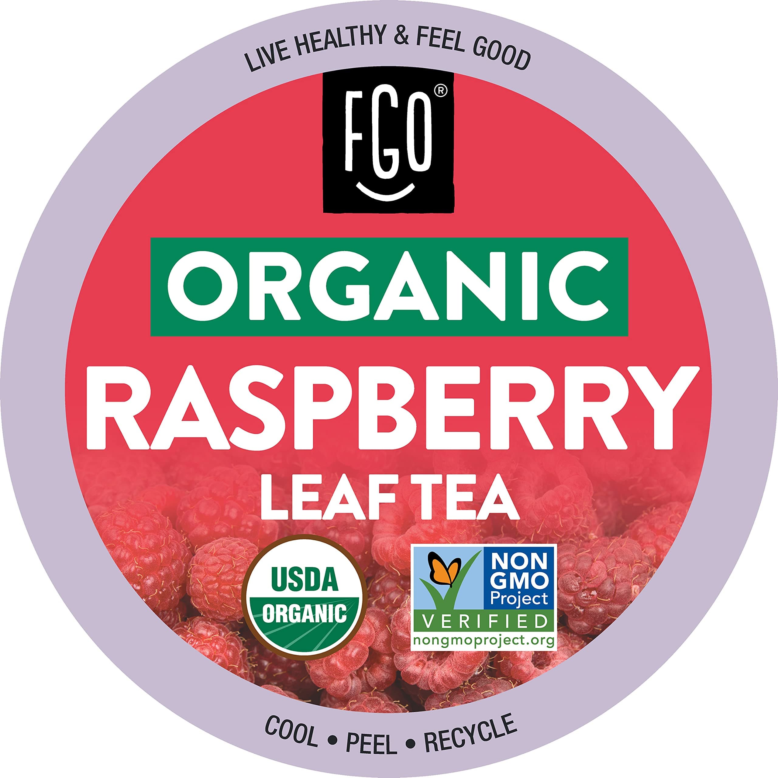 FGO Organic Red Raspberry Leaf K-Cup Pods | 24 Pods | Keurig Compatible |