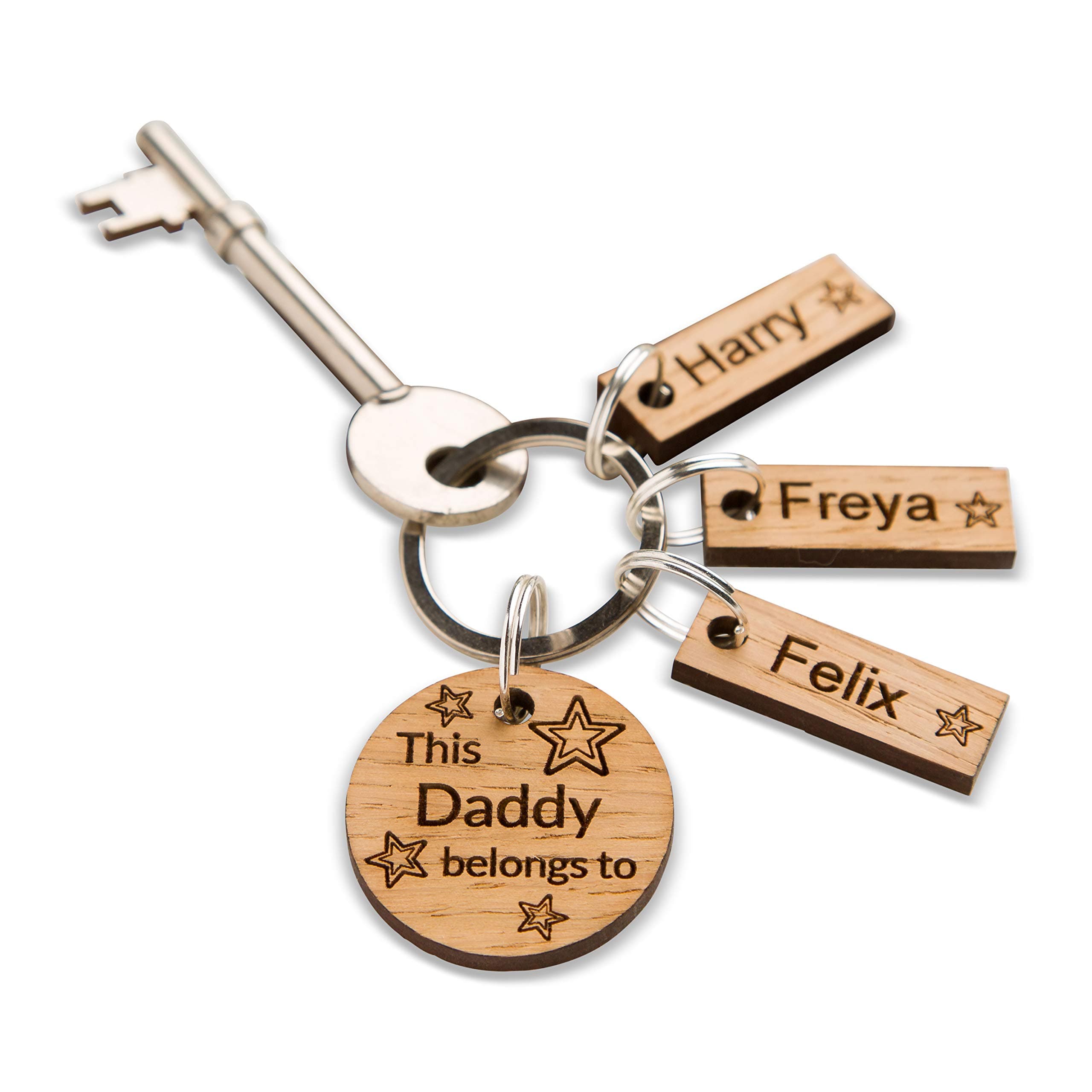 The Laser Engraving CompanyPersonalised This Daddy Belongs To Name Keyring New Dad Baby Gifts Boy Girl Newborn First Father’s Day Step Grandad Grandpa Key Ring Husband Wife Dada Papa Twins New Born Son Daughter Child Children