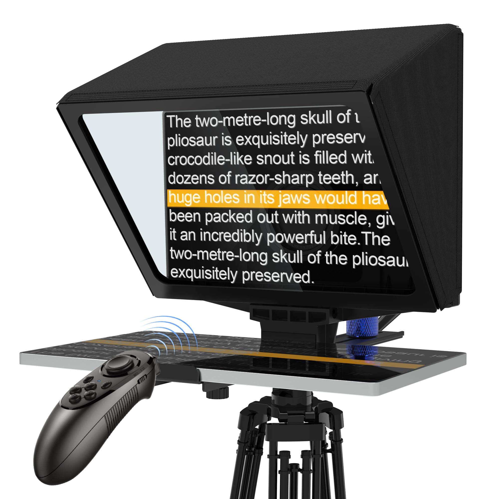 9.30-inch Aluminium teleprompter with 70/30 Split Glass for Phone and Camera Shooting, Compatible with S-Telepromter app for iOS/Android