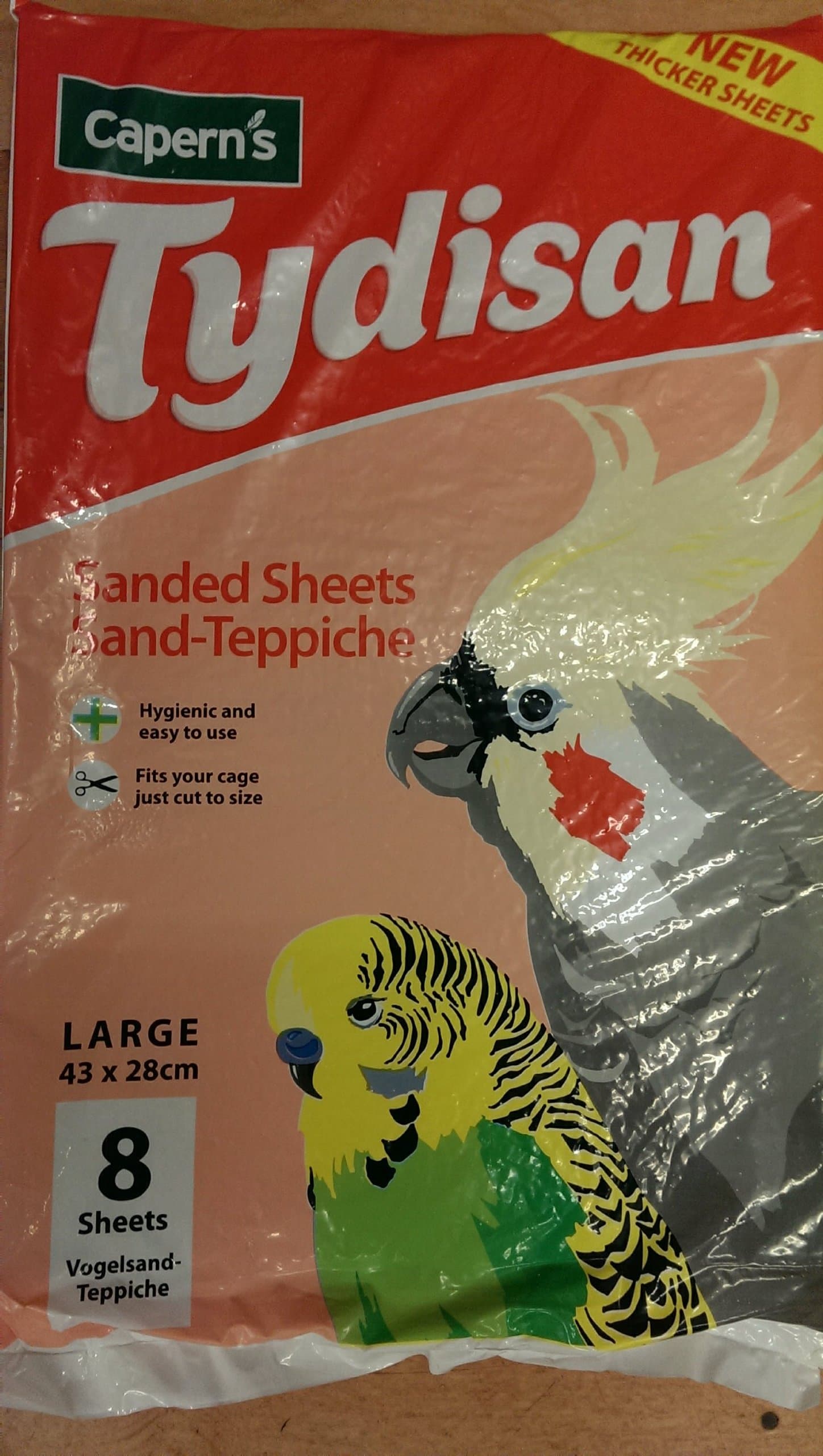 Capern's Tydisan Sanded Rectangle Bird Cage Sheets (430 x 280mm) (new size) 17x11"