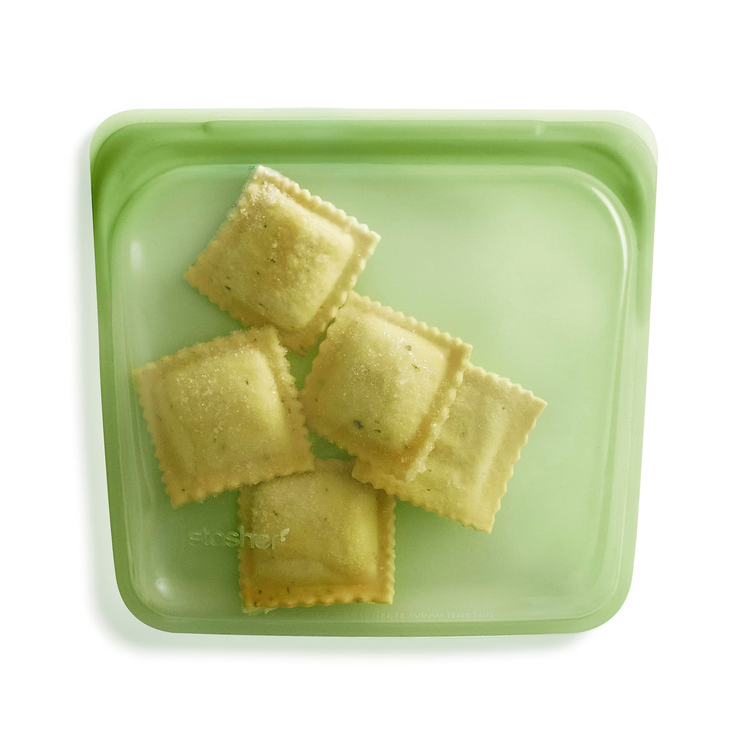 Stasher Silicone Reusable Storage Bag, Sandwich Bag, Reusable Freezer Bags, Microwave, Dishwasher, Oven Safe, Sous Vide, Lunch Container, Eco Friendly, Leak-free, Food Storage Bags, 28 oz, Green