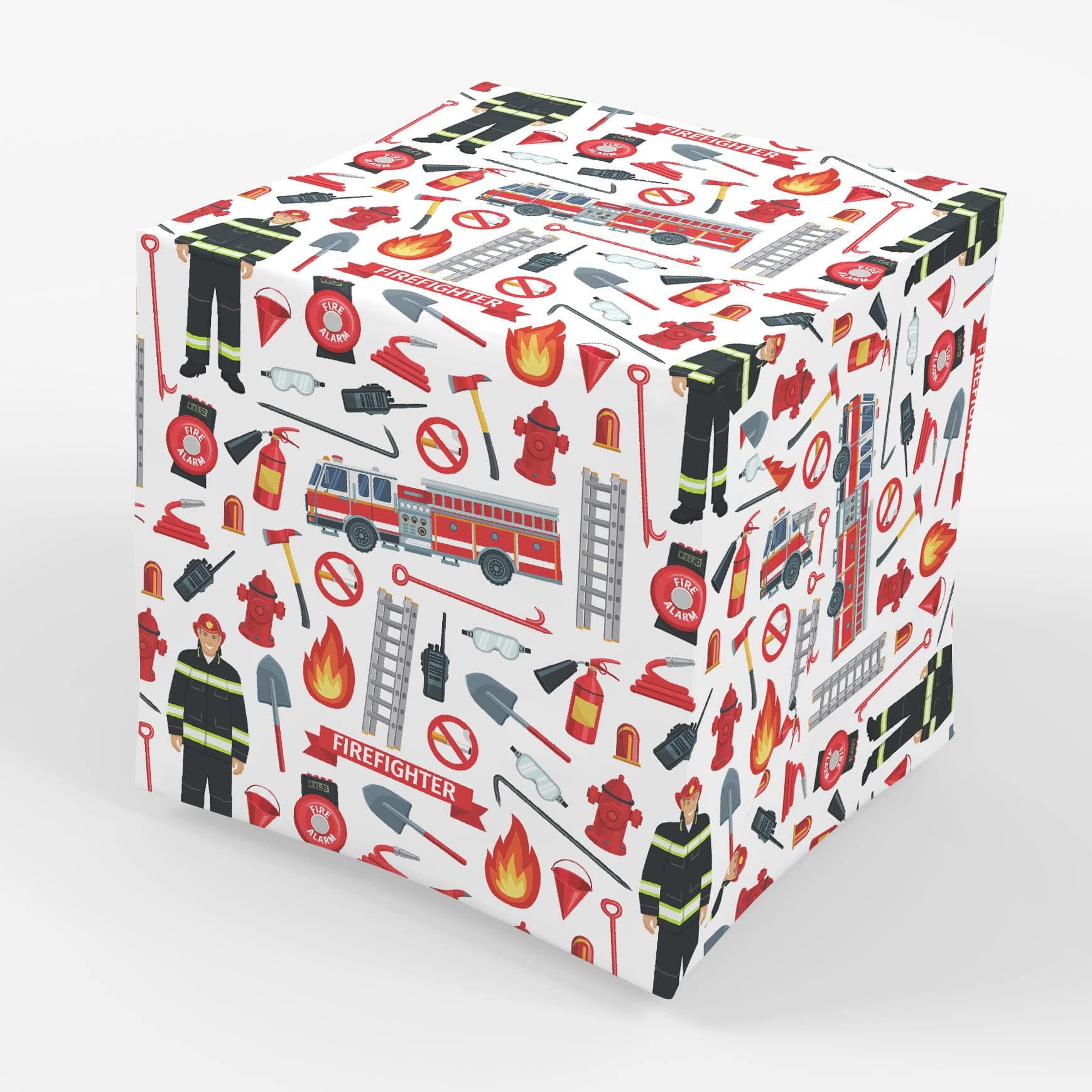 Firefighter Wrapping Paper Party Gift Wrap - Folded Flat 30 x 20 Inch - 3 Sheets