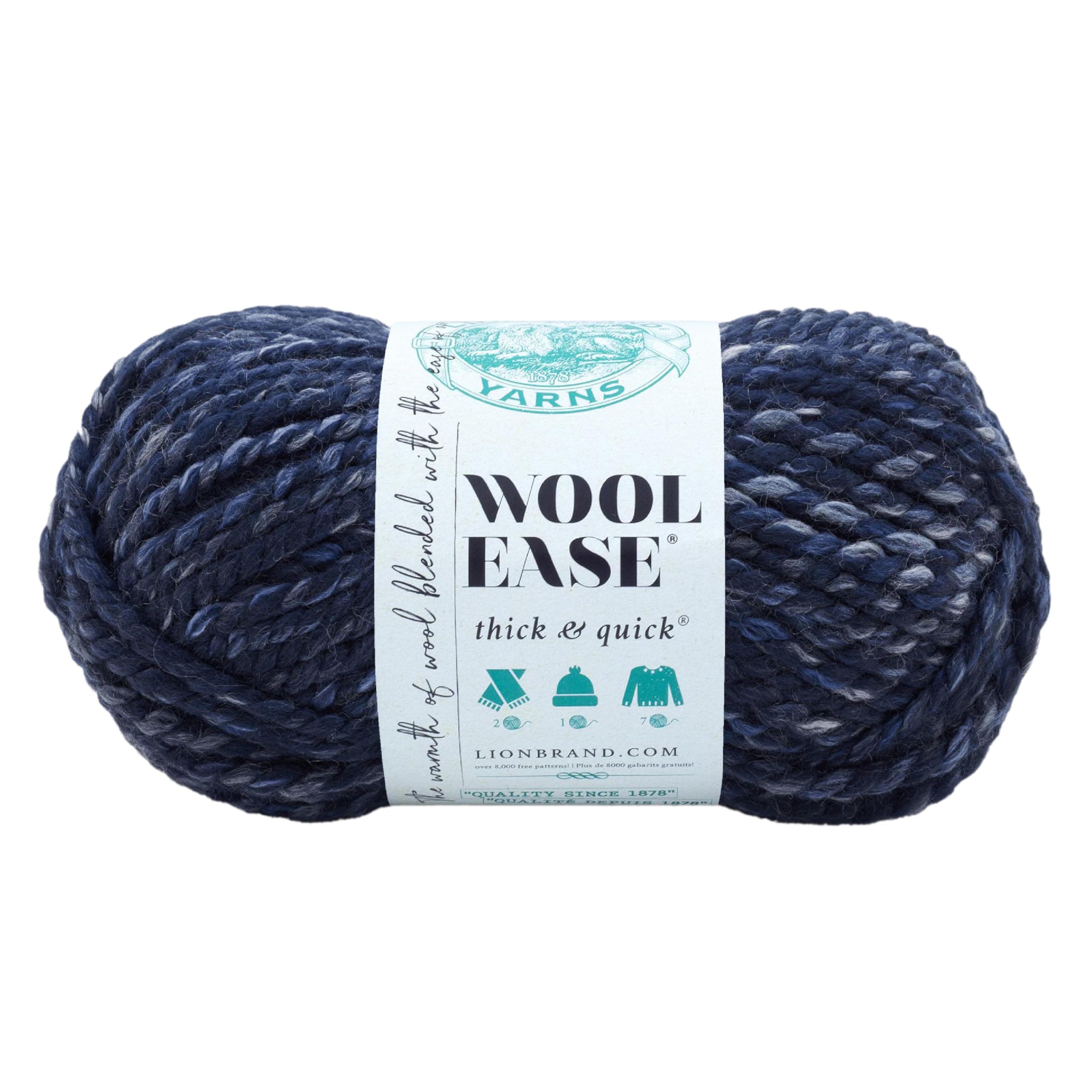 Wool-Ease Thick & Quick, Super Bulky Wool Blend Yarn for Knitting, Crochet, and Crafts, River Run, 1 Pack