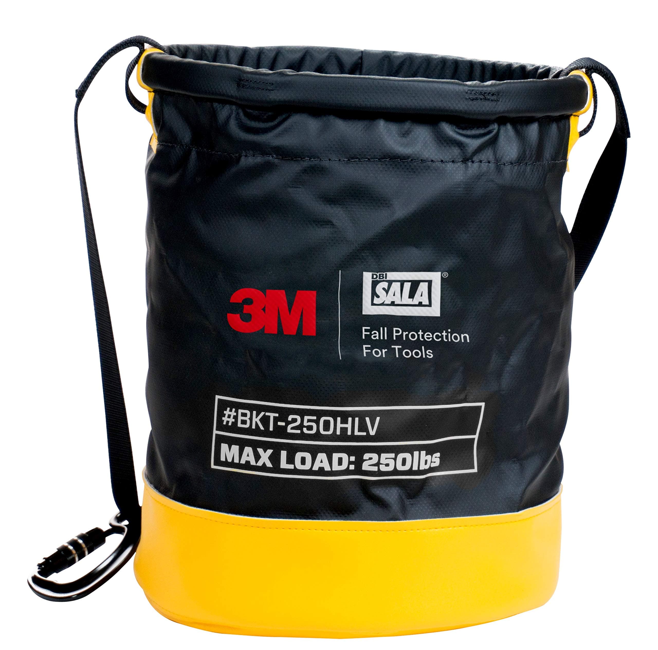 3M - BKT-250HLV DBI-SALA Python, 1500140, Vinyl Spill Control Safe Bucket w/6 D-Ring Connection Points Inside Of Bucket, w/Hook&Loop Closure System, 250 lb Load Rating Black/Yellow