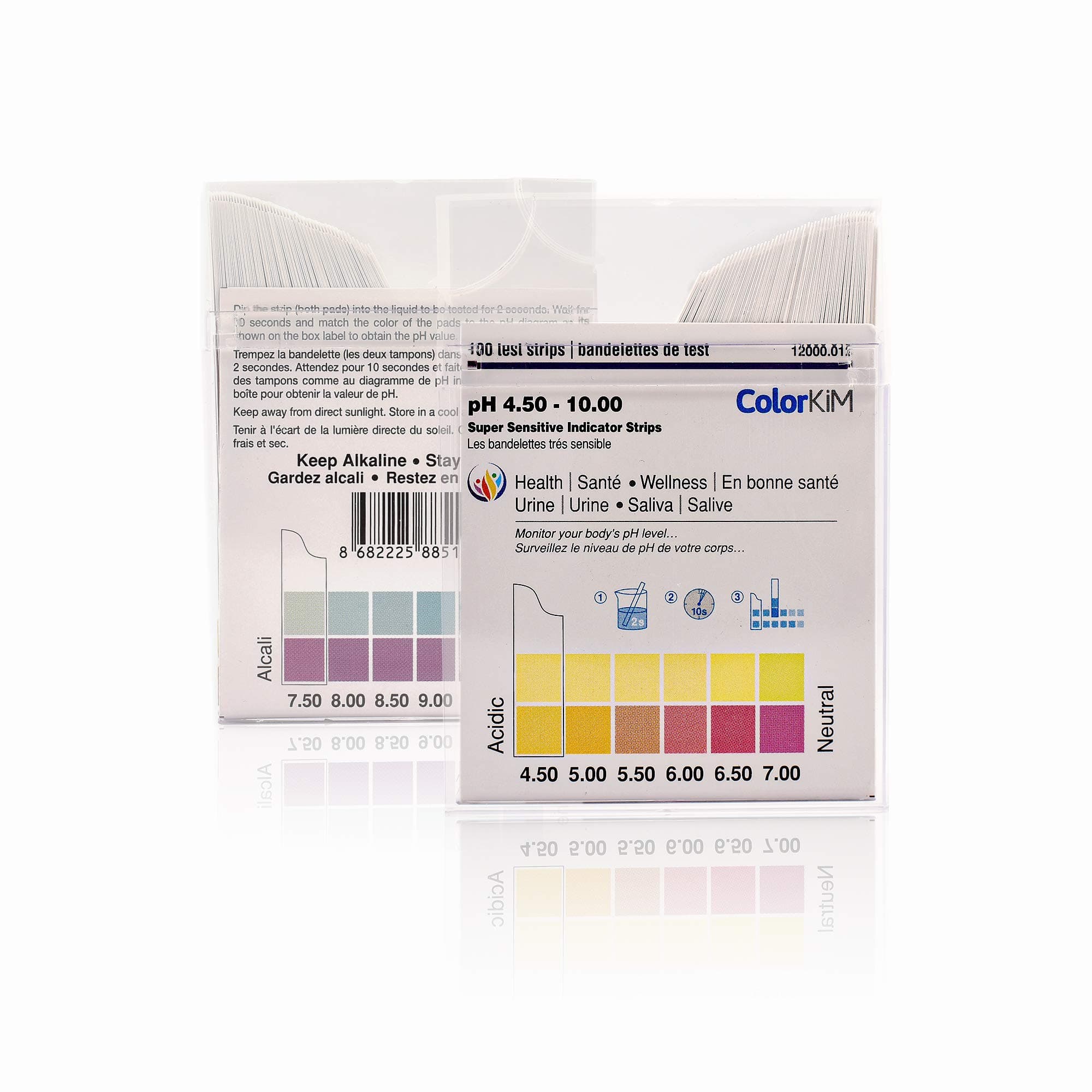pH Paper for Testing pH Balance in the Body, 4.5-10 Scale (100 Strips)