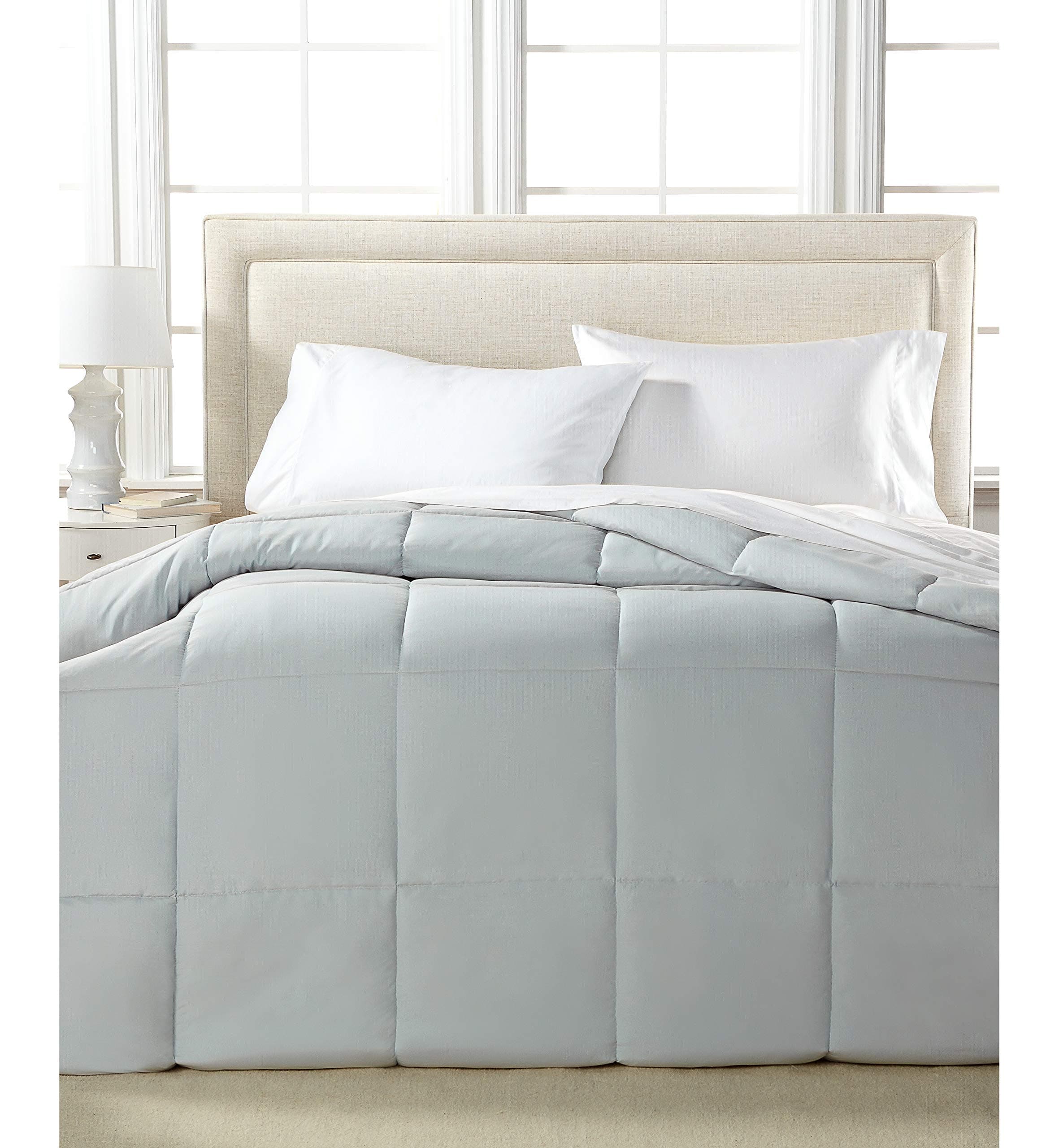 Blue Ridge Home FashionsComforter Breathable Microfiber Duvet Insert, Summer Cooling Winter Warm Reversible Down Alternative Quilt Comforter for All Season, Full/Queen, PlatinumOEKO-TEX STANDARD 100