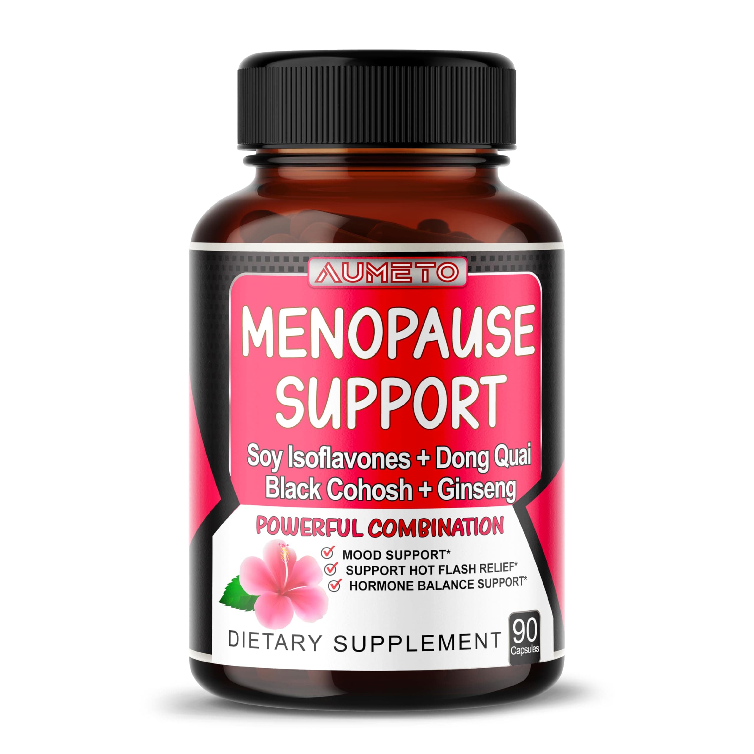 Ultra Menopause Support for Women with Soy Isoflavones, Dong Quai, Black Cohosh - Reduce Hot Flashes, Night Sweats and Mood Support (90 Count (Pack of 1))