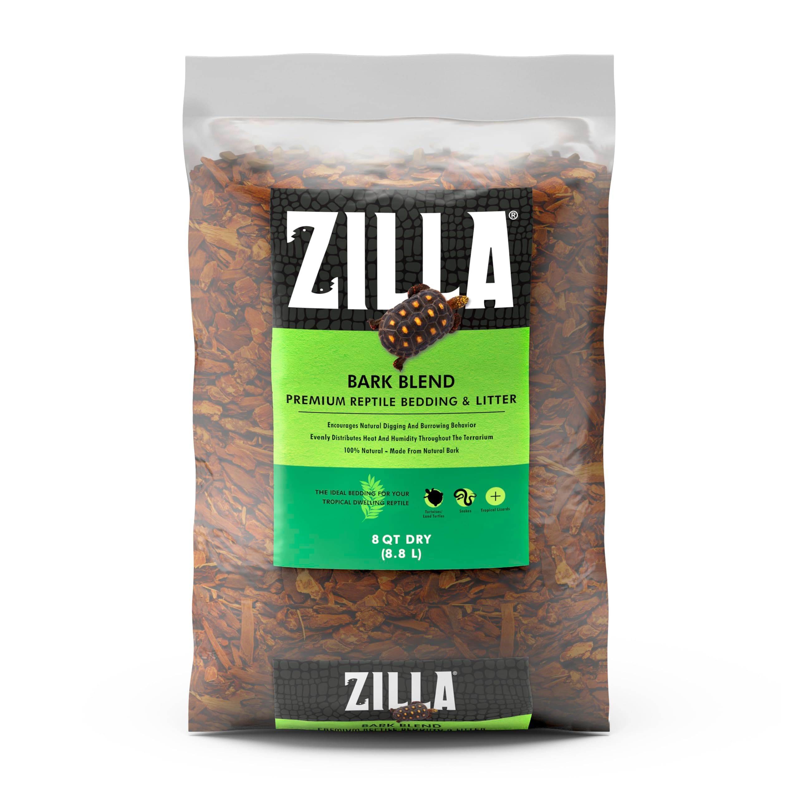 ZILLA Reptile Terrarium Bedding Substrate Bark Blend, 8-Quart