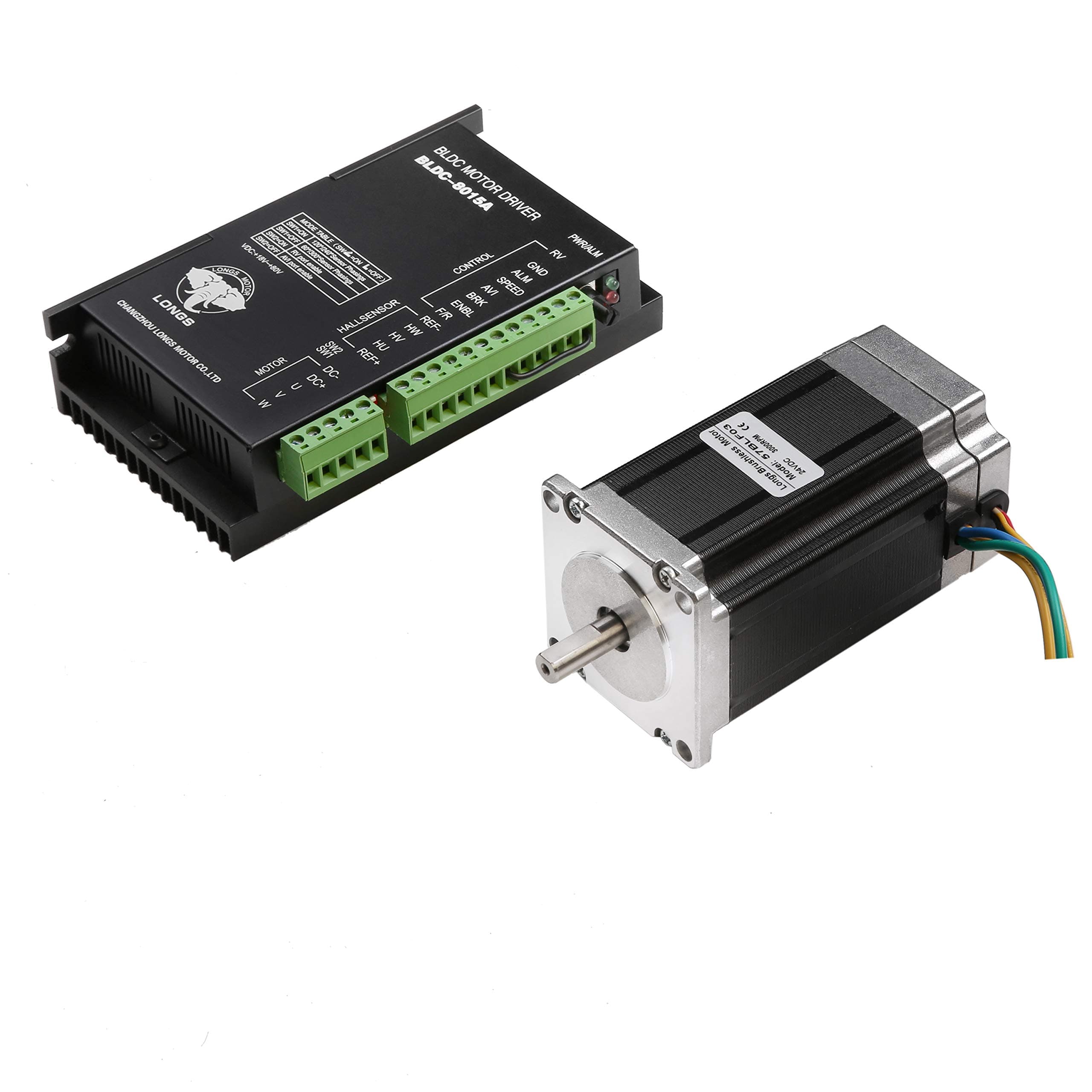 LS 57BLF03 Brushless DC motor, 188W 3000RPM,24VDC,3phase & driver BLDC-8015A 24～50VDC