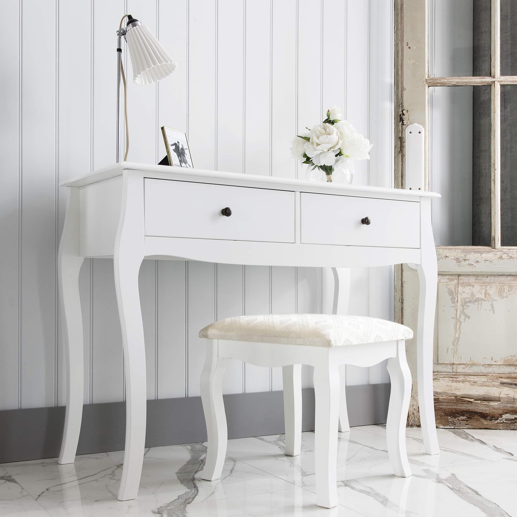 Noa and Nani - Camille Dressing Table and Stool - (White)