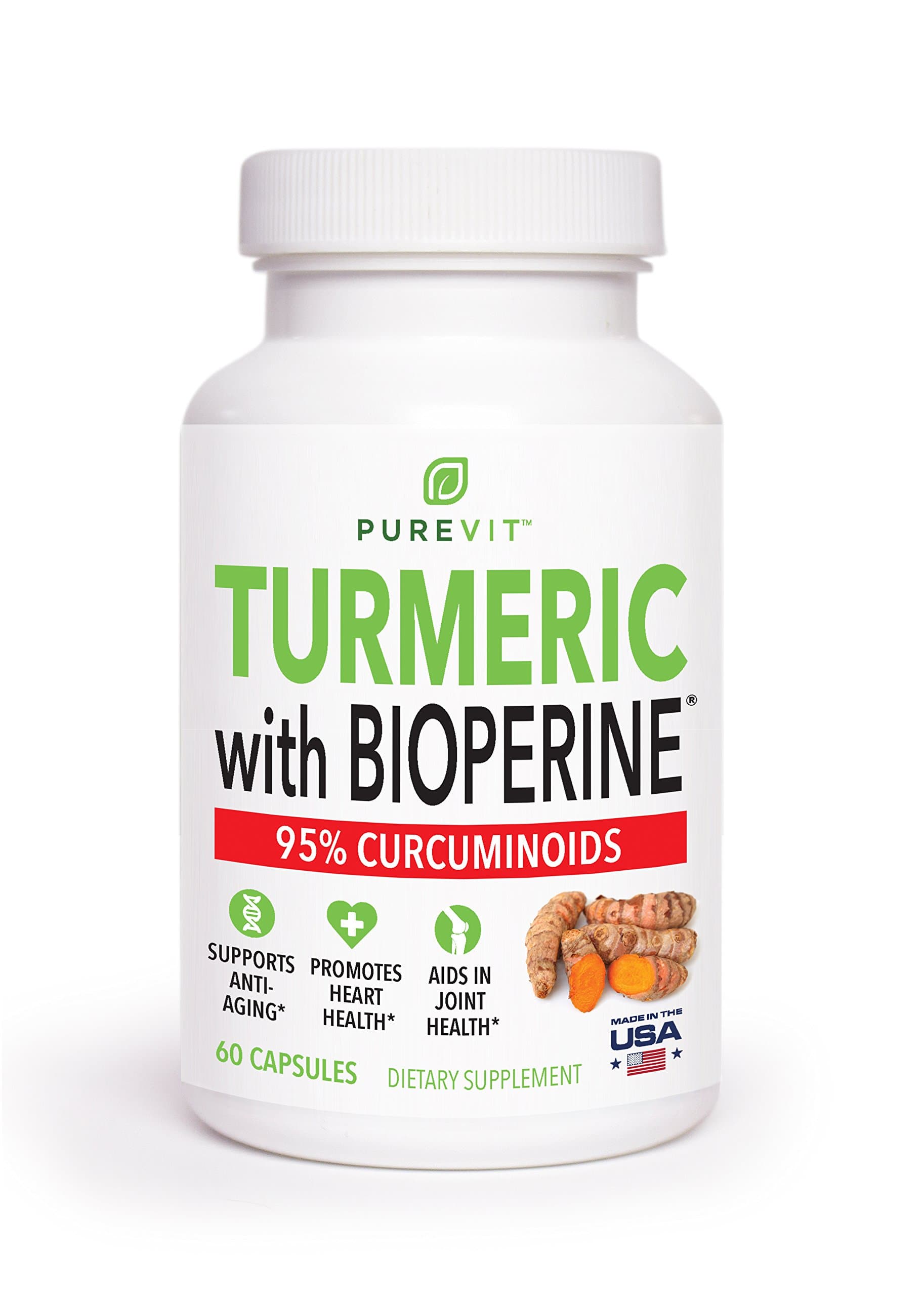 Max Strength Turmeric Curcumin with Bioperine Absorption Enhancer – Powerful 1200 mg Pain Relief Formulation – Best Turmeric Curcumin Supplements for Back Pain, Joint Pain, Inflammation & Health