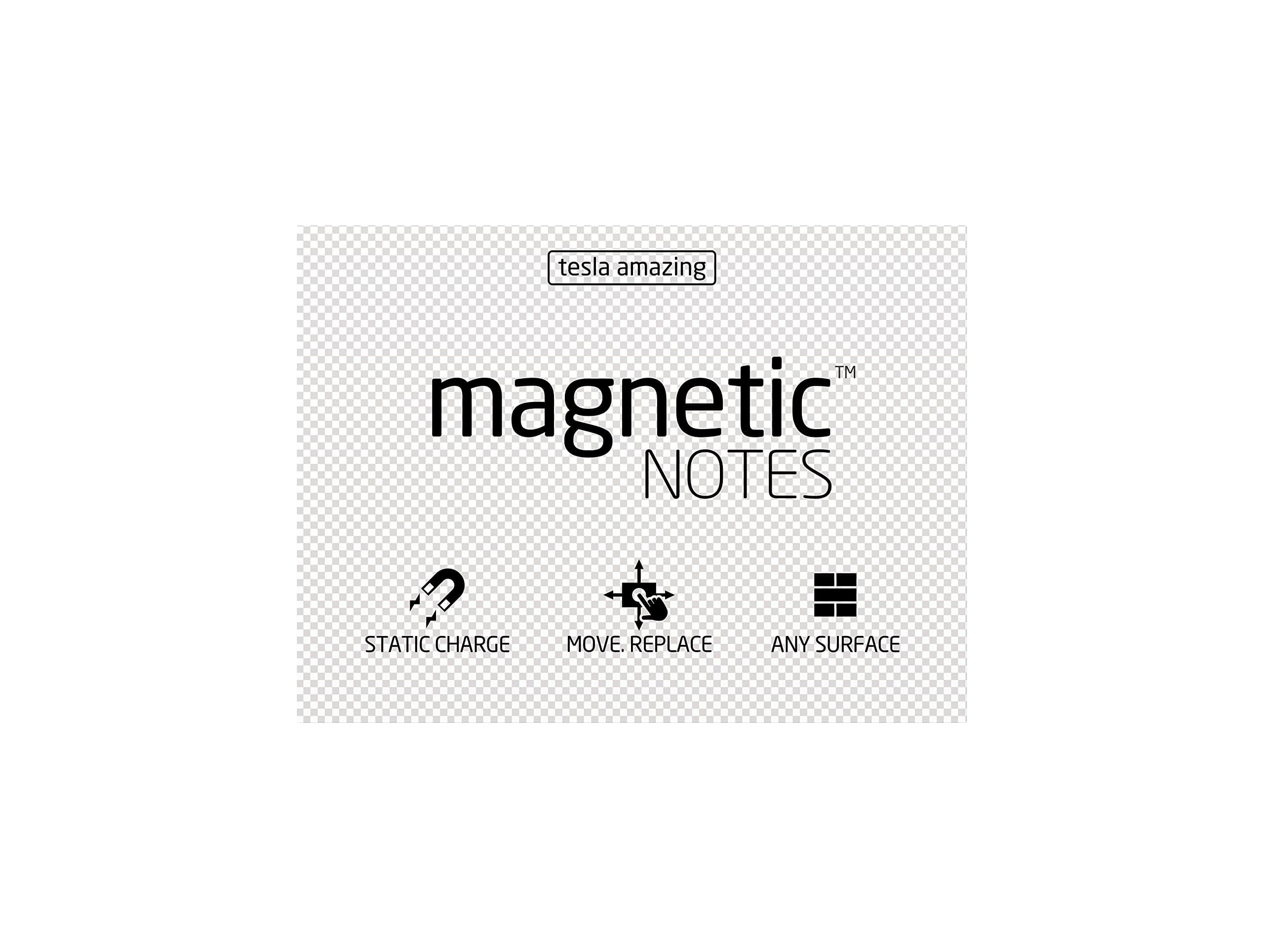 Tesla Amazing Magnetic Notes M-Size (100x74) mm (Transparent)